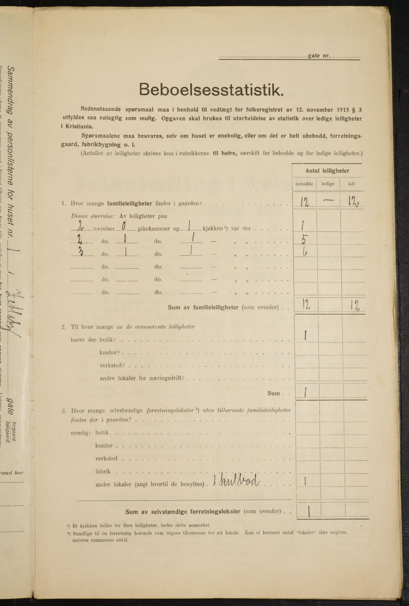 OBA, Municipal Census 1916 for Kristiania, 1916, p. 132274