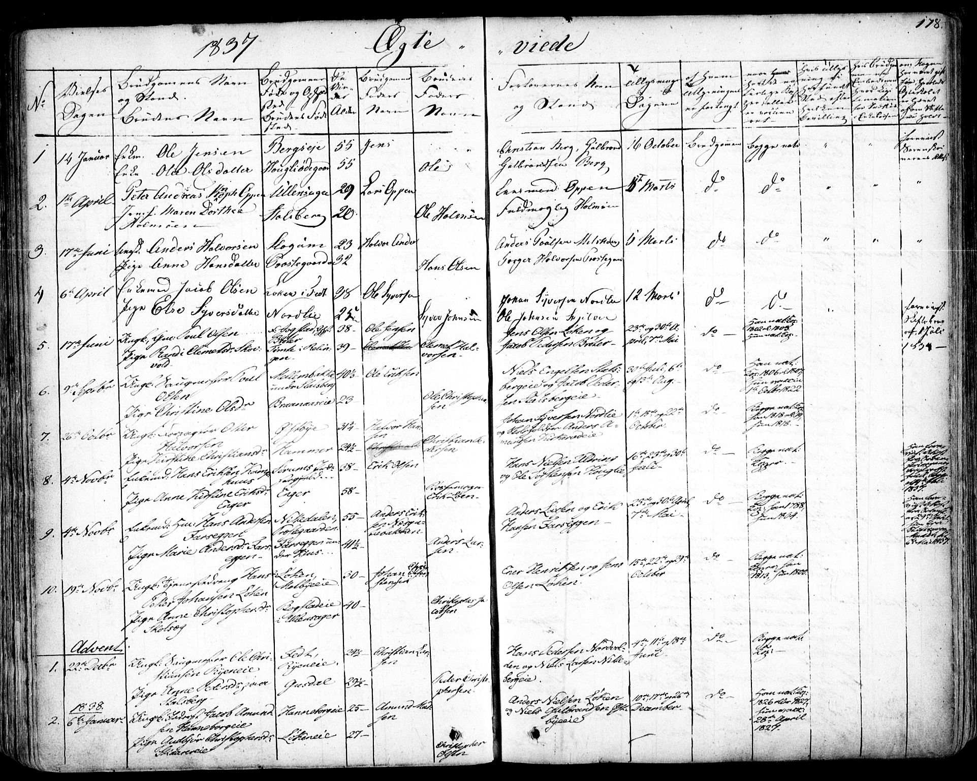 Skedsmo prestekontor Kirkebøker, SAO/A-10033a/F/Fa/L0009: Parish register (official) no. I 9, 1830-1853, p. 178