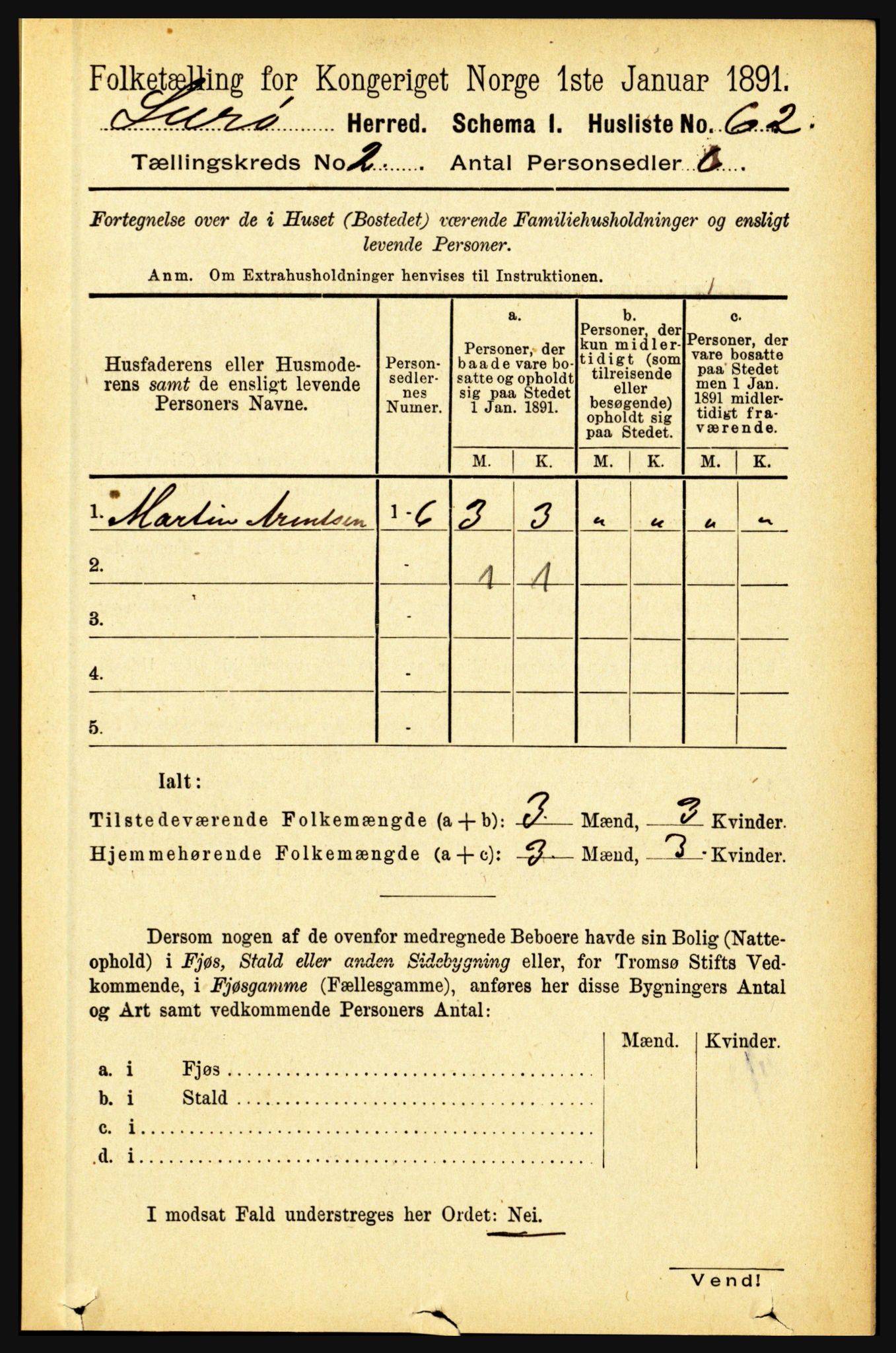 RA, 1891 census for 1834 Lurøy, 1891, p. 718