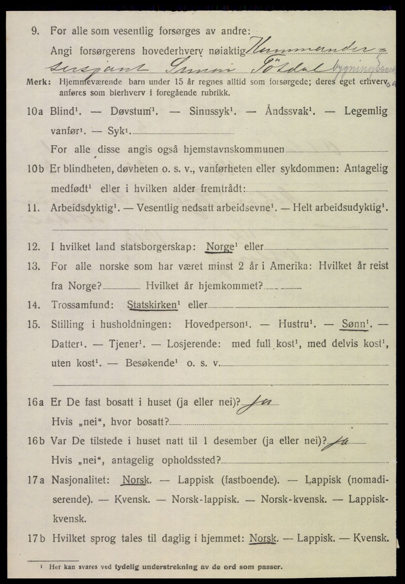 SAT, 1920 census for Otterøy, 1920, p. 1116