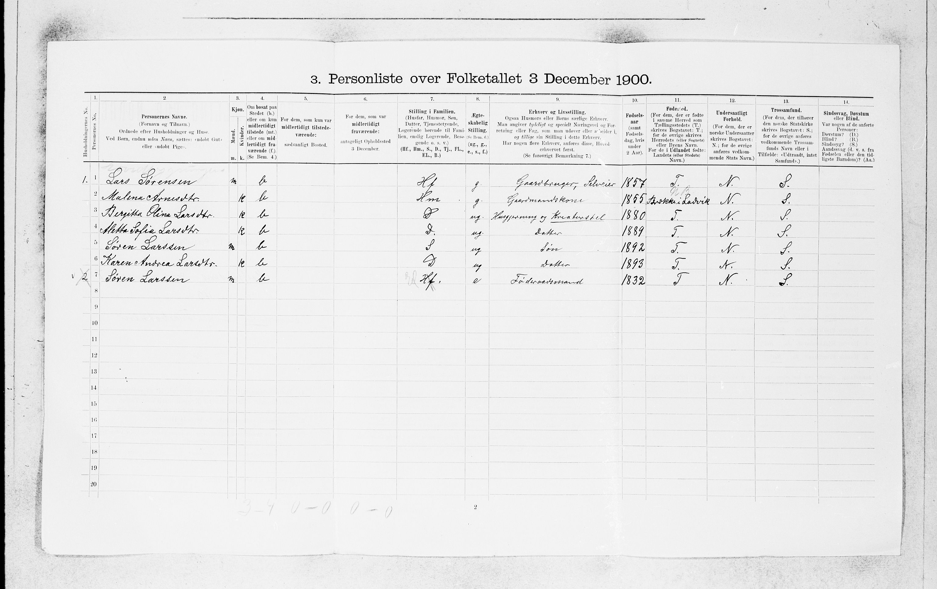 SAB, 1900 census for Masfjorden, 1900, p. 510