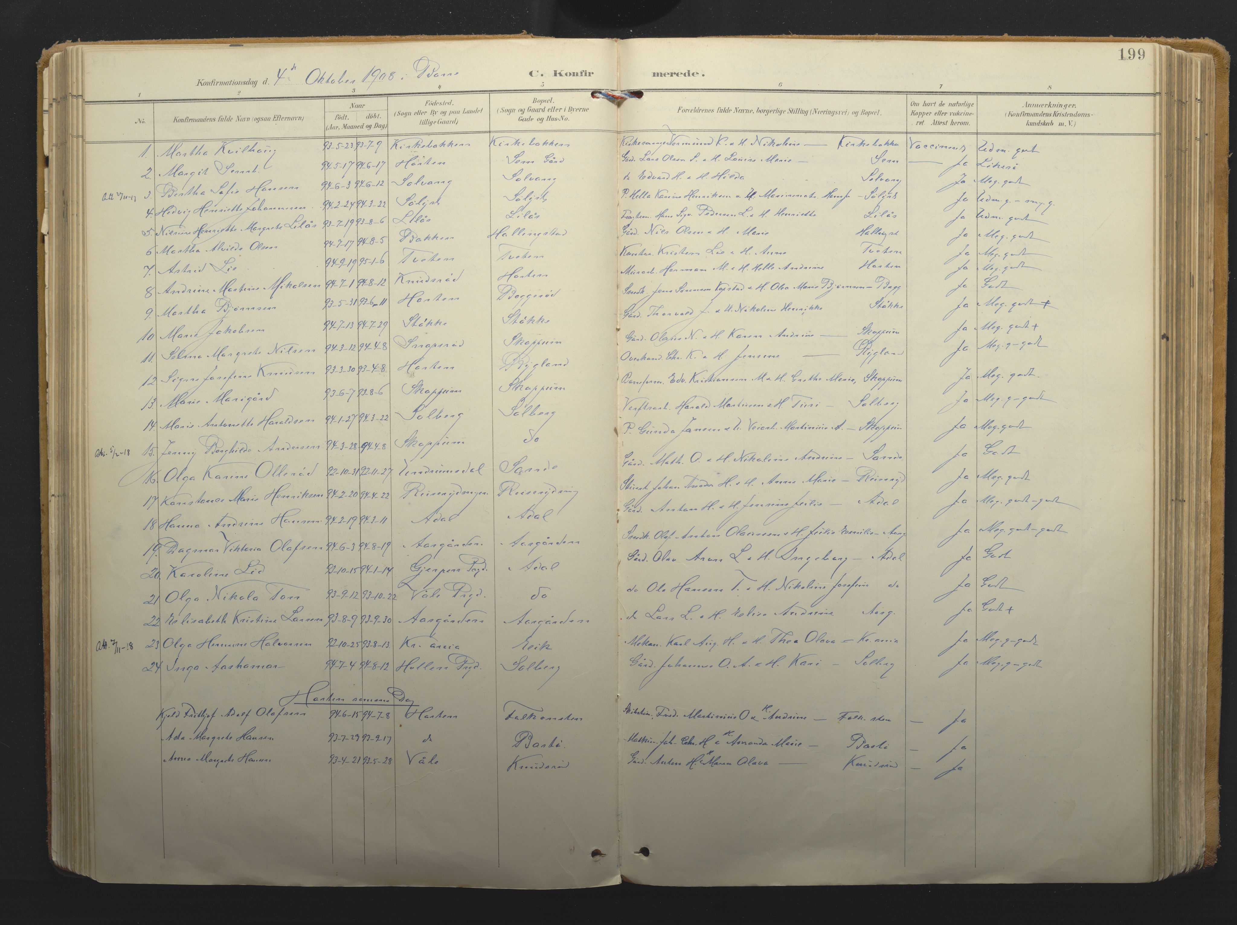 Borre kirkebøker, AV/SAKO-A-338/F/Fa/L0011: Parish register (official) no. I 11, 1897-1921, p. 199