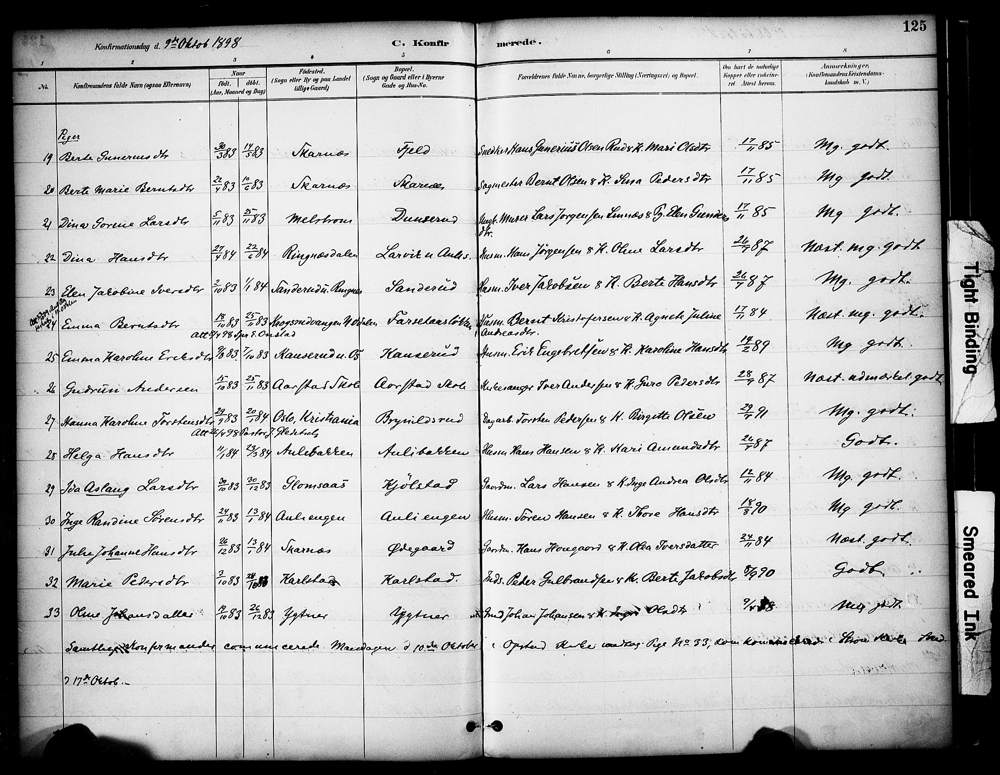 Sør-Odal prestekontor, AV/SAH-PREST-030/H/Ha/Haa/L0009: Parish register (official) no. 9, 1886-1926, p. 125