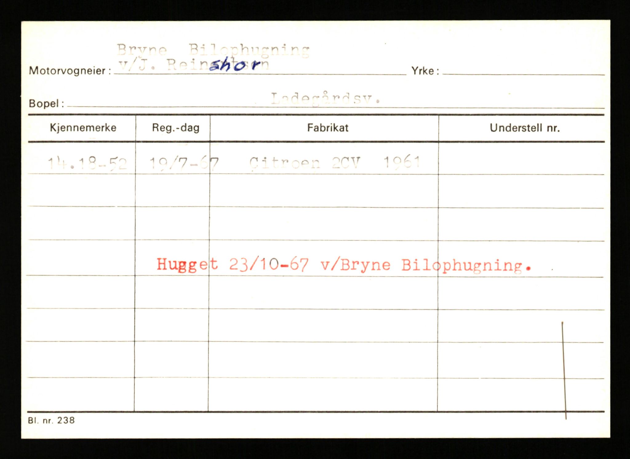 Stavanger trafikkstasjon, AV/SAST-A-101942/0/G/L0010: Registreringsnummer: 130000 - 239953, 1930-1971, p. 407