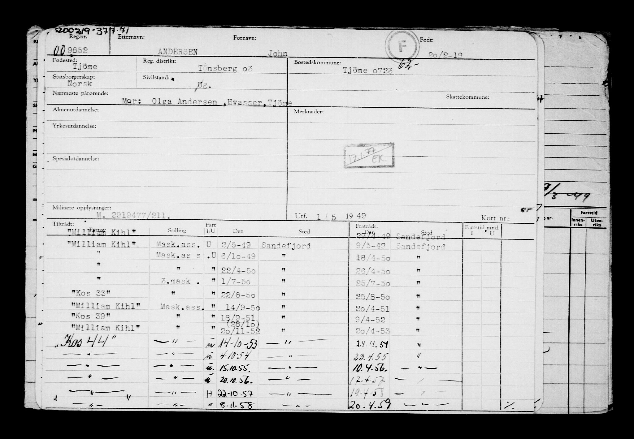 Direktoratet for sjømenn, AV/RA-S-3545/G/Gb/L0166: Hovedkort, 1919, p. 414