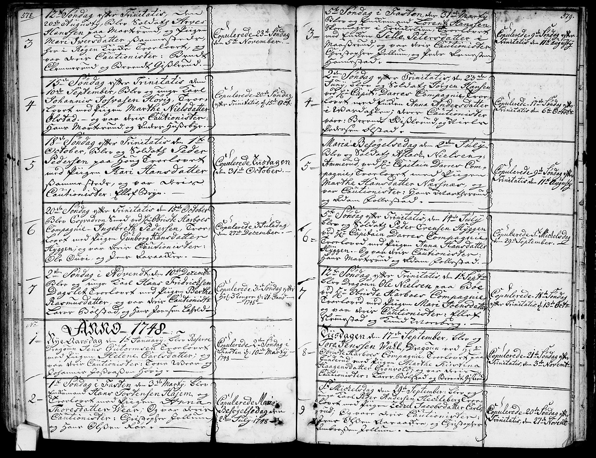 Røyken kirkebøker, SAKO/A-241/G/Ga/L0001: Parish register (copy) no. 1, 1740-1768, p. 578-579
