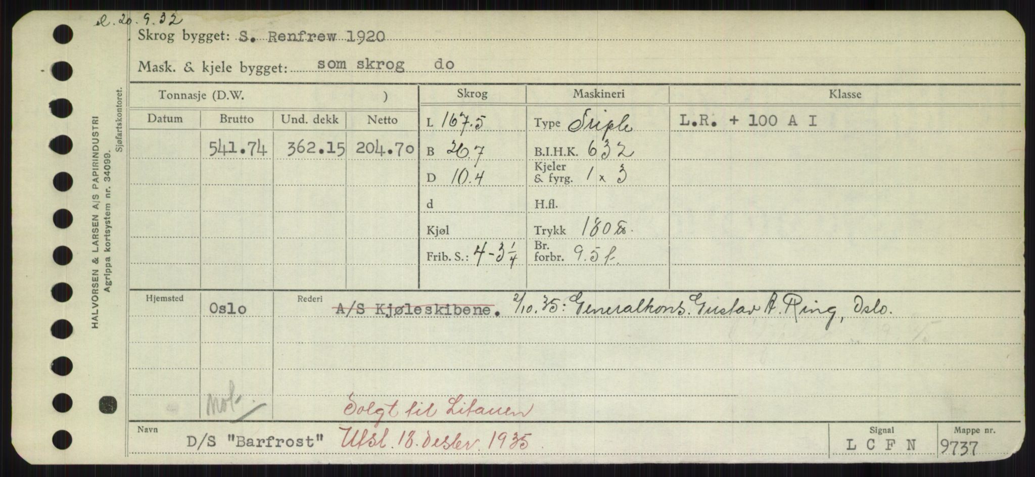 Sjøfartsdirektoratet med forløpere, Skipsmålingen, AV/RA-S-1627/H/Hd/L0003: Fartøy, B-Bev, p. 291