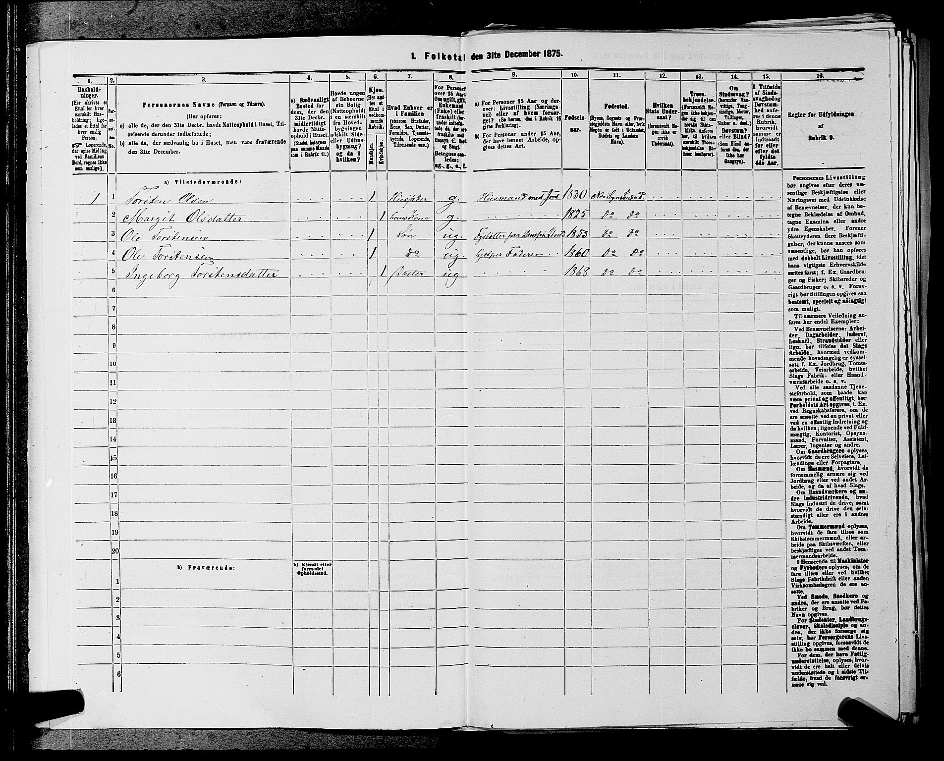 SAKO, 1875 census for 0822P Sauherad, 1875, p. 1365