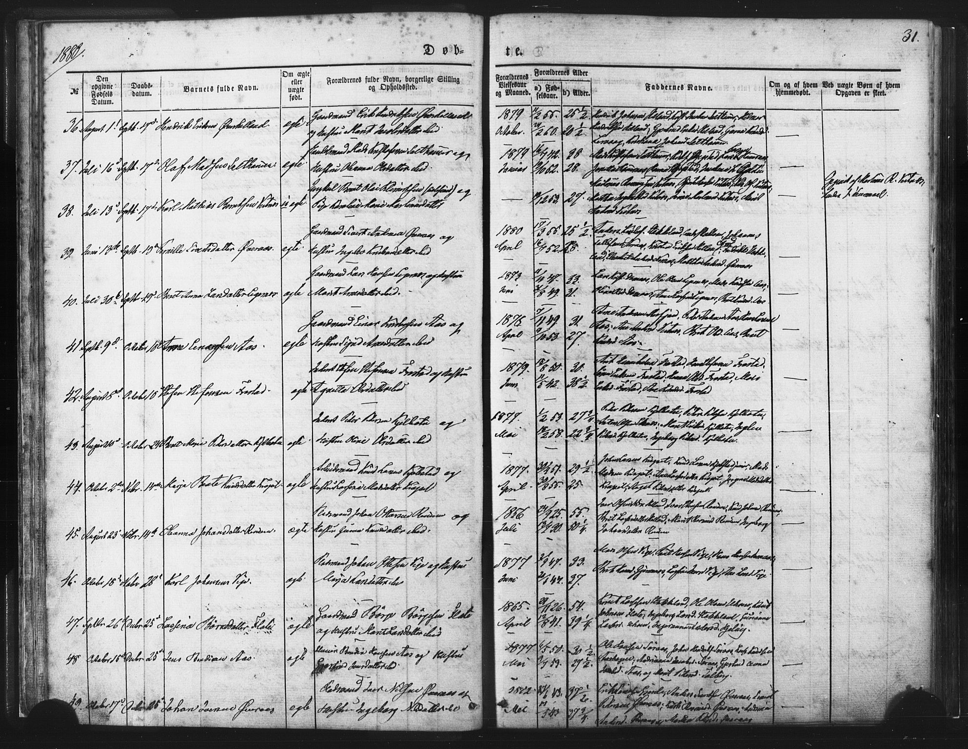 Ministerialprotokoller, klokkerbøker og fødselsregistre - Møre og Romsdal, AV/SAT-A-1454/539/L0530: Parish register (official) no. 539A03, 1872-1886, p. 31