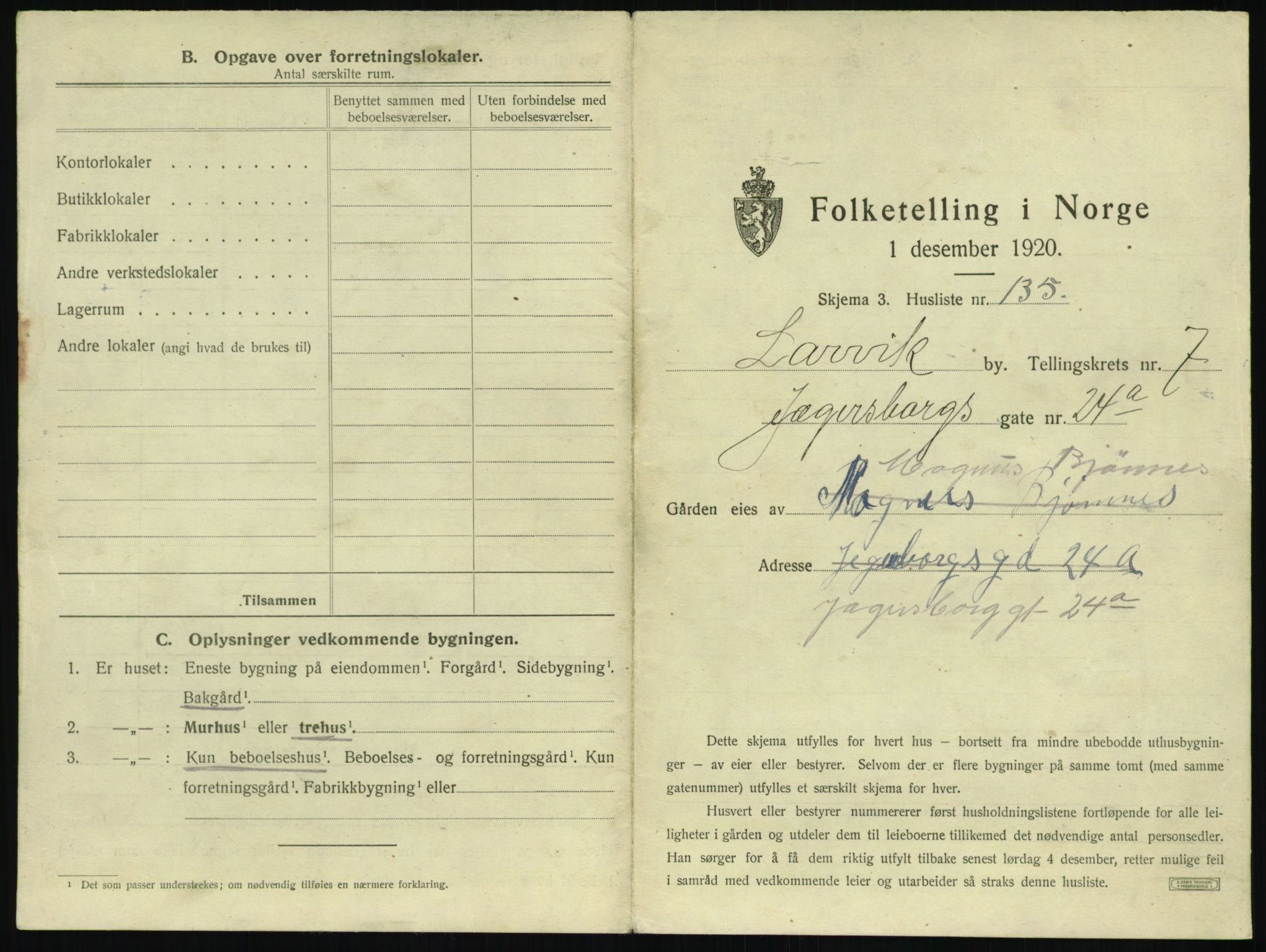 SAKO, 1920 census for Larvik, 1920, p. 1902