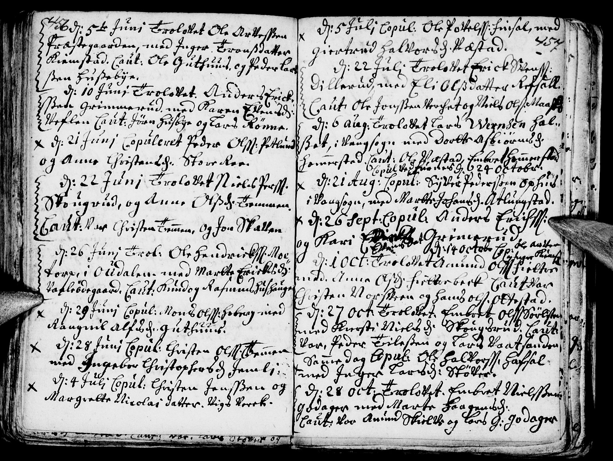 Stange prestekontor, AV/SAH-PREST-002/K/L0002: Parish register (official) no. 2, 1724-1740, p. 456-457