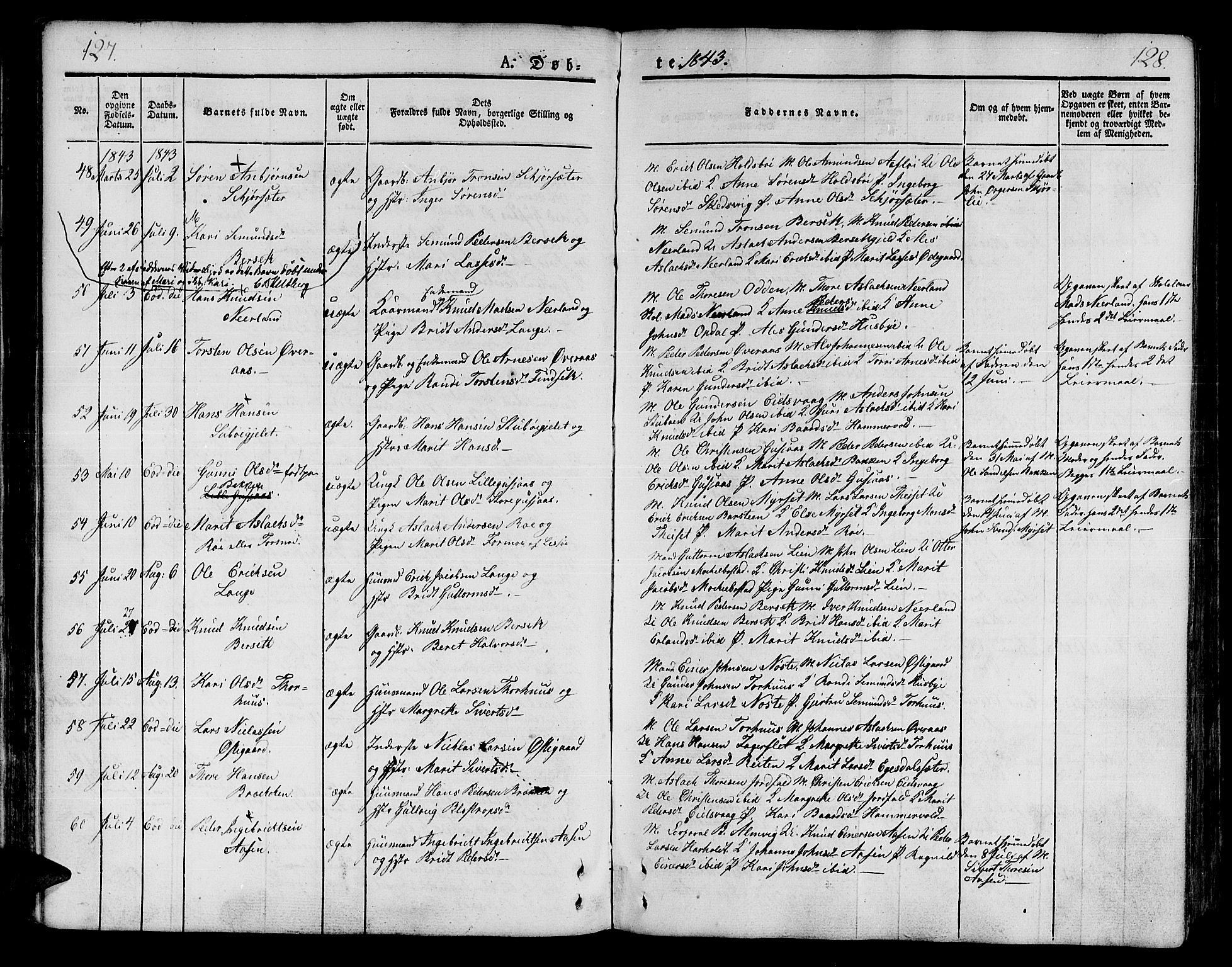 Ministerialprotokoller, klokkerbøker og fødselsregistre - Møre og Romsdal, AV/SAT-A-1454/551/L0624: Parish register (official) no. 551A04, 1831-1845, p. 127-128