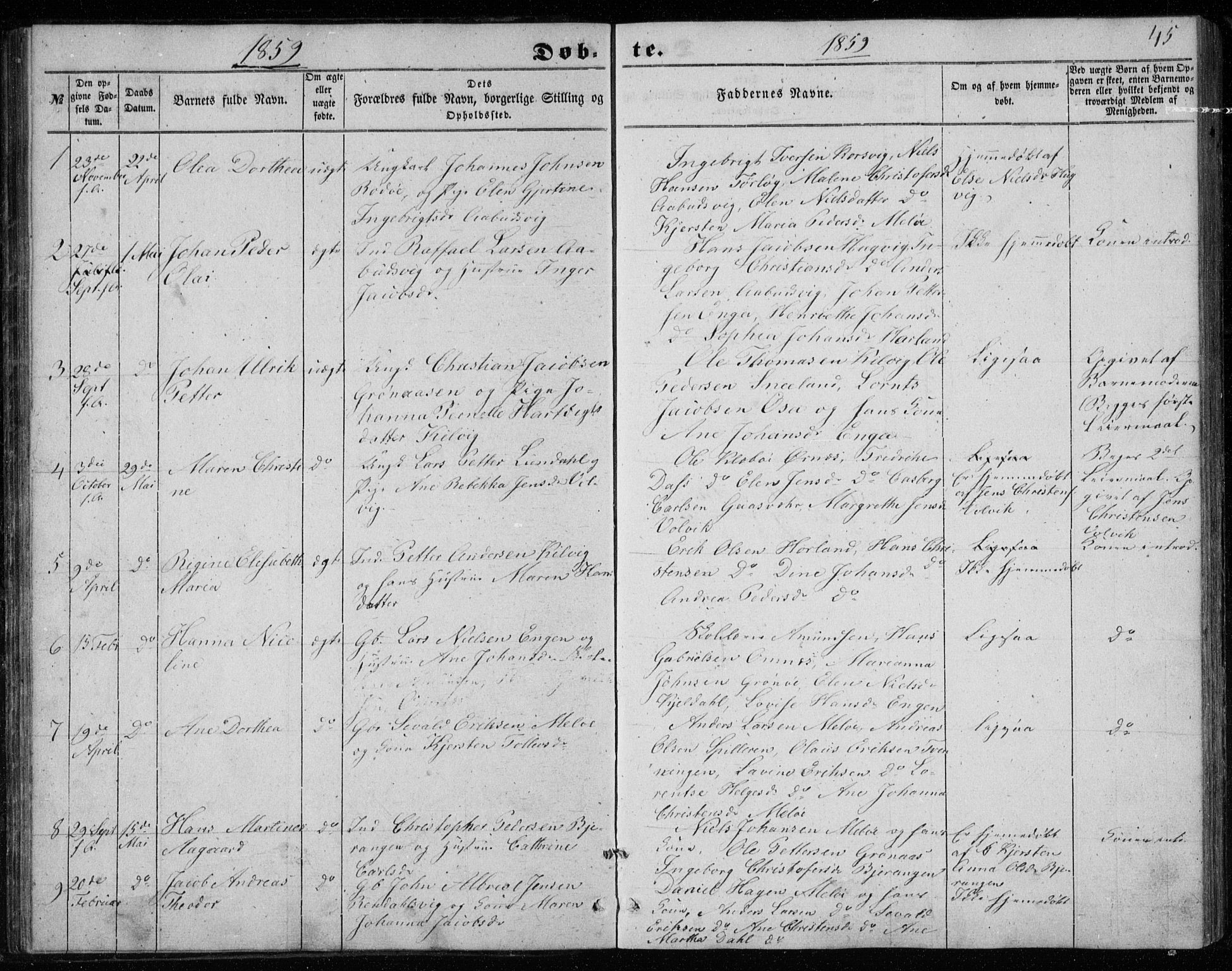 Ministerialprotokoller, klokkerbøker og fødselsregistre - Nordland, SAT/A-1459/843/L0633: Parish register (copy) no. 843C02, 1853-1873, p. 45