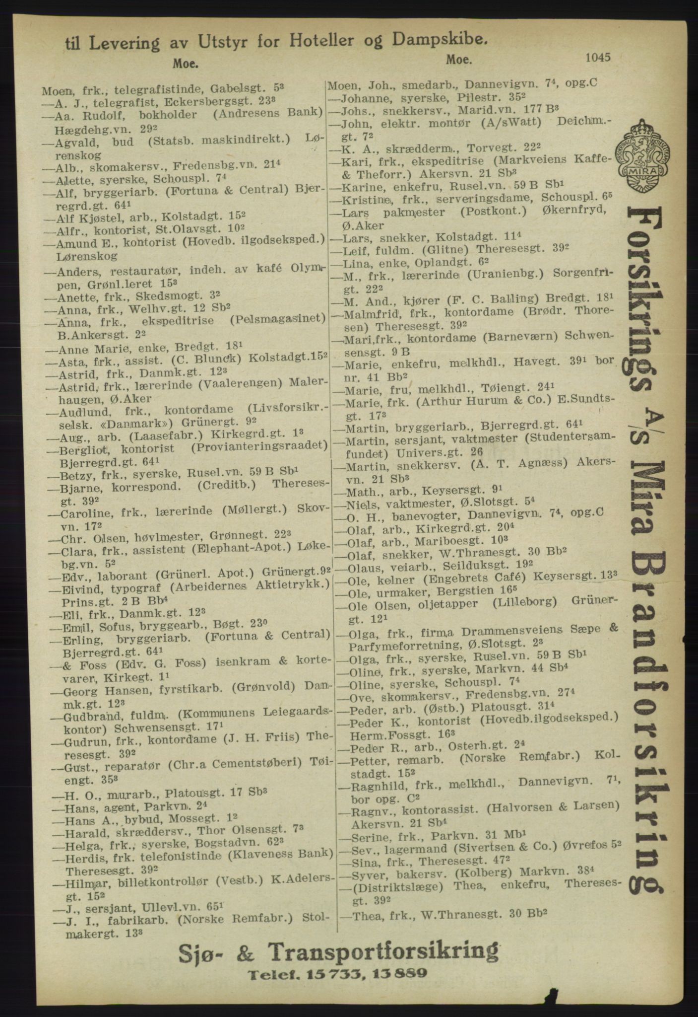 Kristiania/Oslo adressebok, PUBL/-, 1918, p. 1070