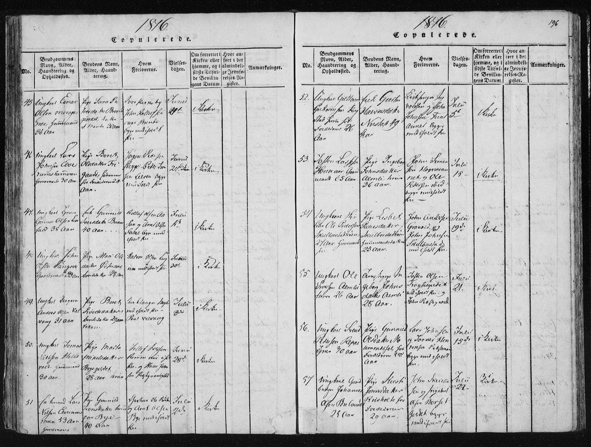 Ministerialprotokoller, klokkerbøker og fødselsregistre - Nord-Trøndelag, AV/SAT-A-1458/709/L0061: Parish register (official) no. 709A08 /1, 1815-1819, p. 196