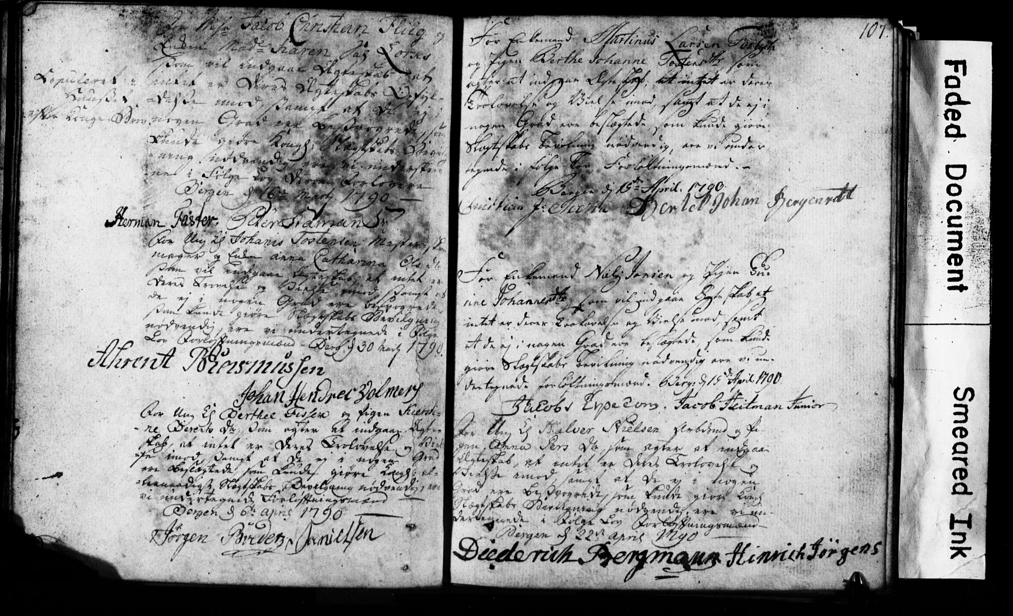 Korskirken sokneprestembete, AV/SAB-A-76101: Best man's statements no. II.5.1, 1776-1816, p. 107