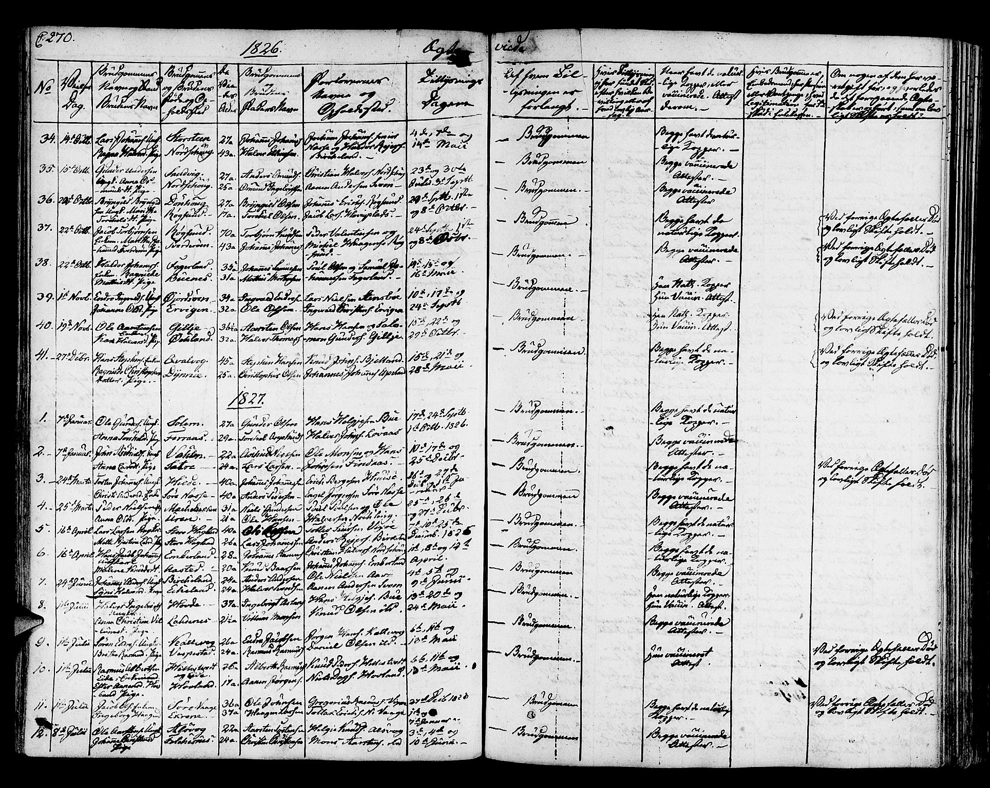 Finnås sokneprestembete, SAB/A-99925/H/Ha/Haa/Haaa/L0005: Parish register (official) no. A 5, 1823-1835, p. 270