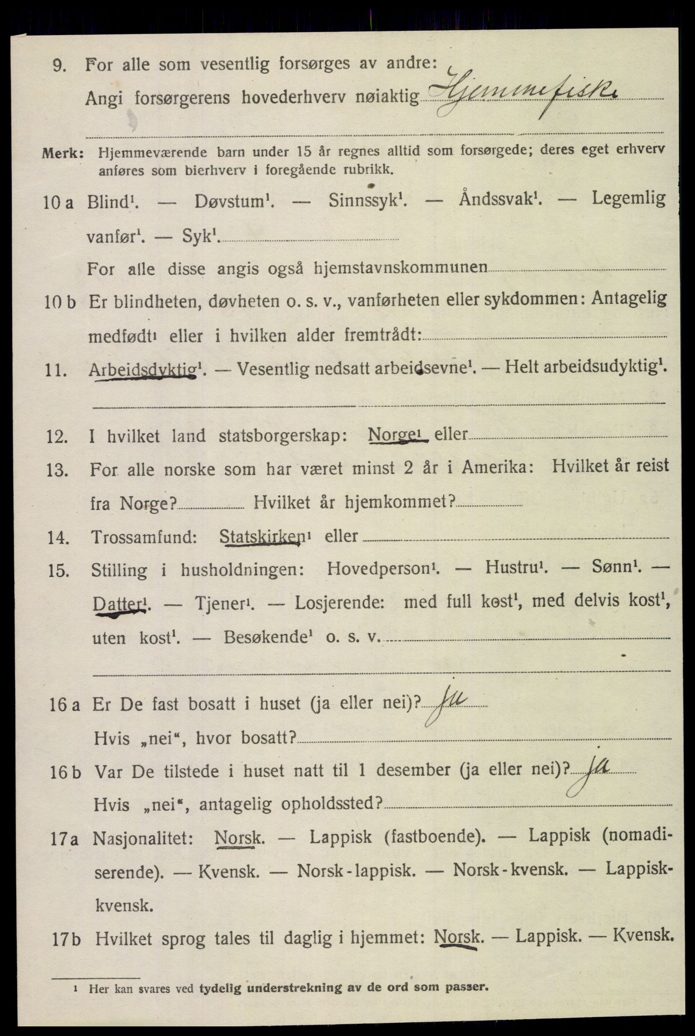 SAT, 1920 census for Lurøy, 1920, p. 5450