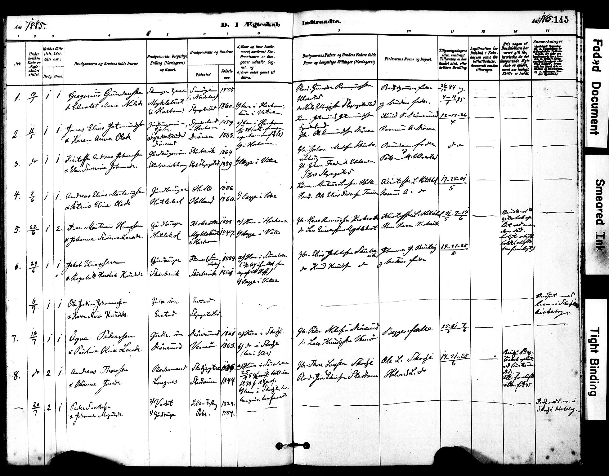 Ministerialprotokoller, klokkerbøker og fødselsregistre - Møre og Romsdal, SAT/A-1454/525/L0374: Parish register (official) no. 525A04, 1880-1899, p. 145
