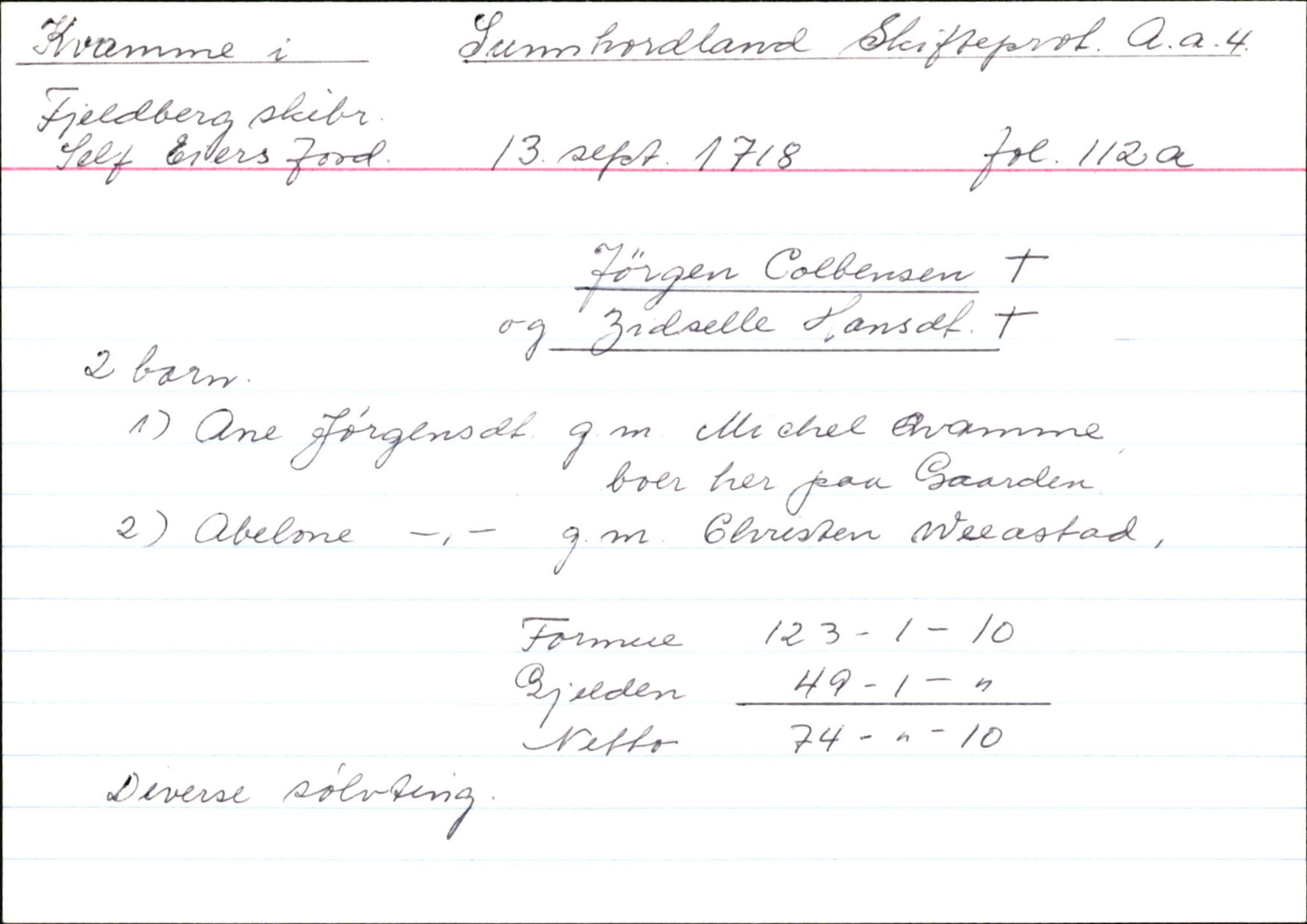 Skiftekort ved Statsarkivet i Bergen, SAB/SKIFTEKORT/004/L0003: Skifteprotokoll nr. 4, 1717-1722, p. 40