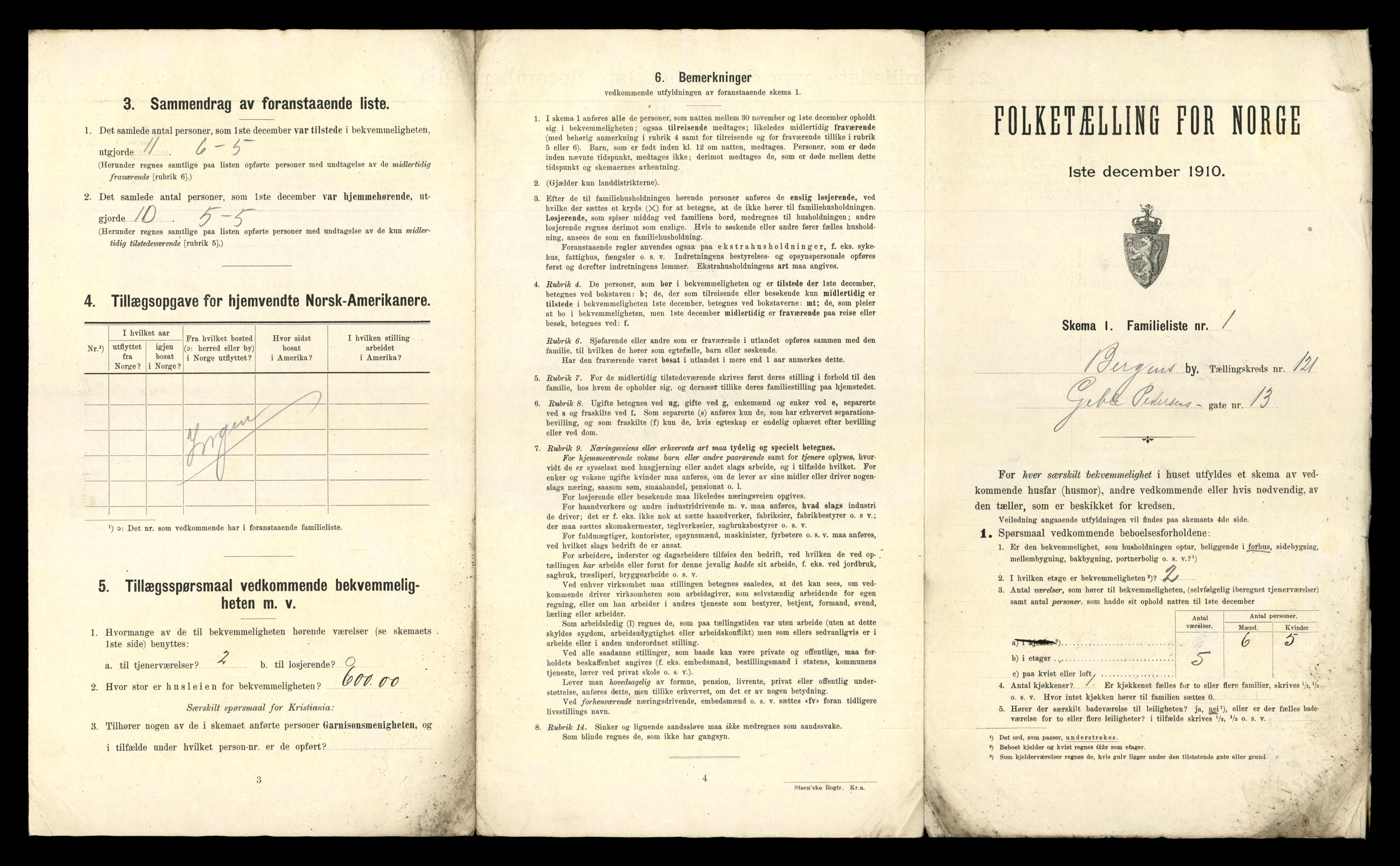 RA, 1910 census for Bergen, 1910, p. 41831