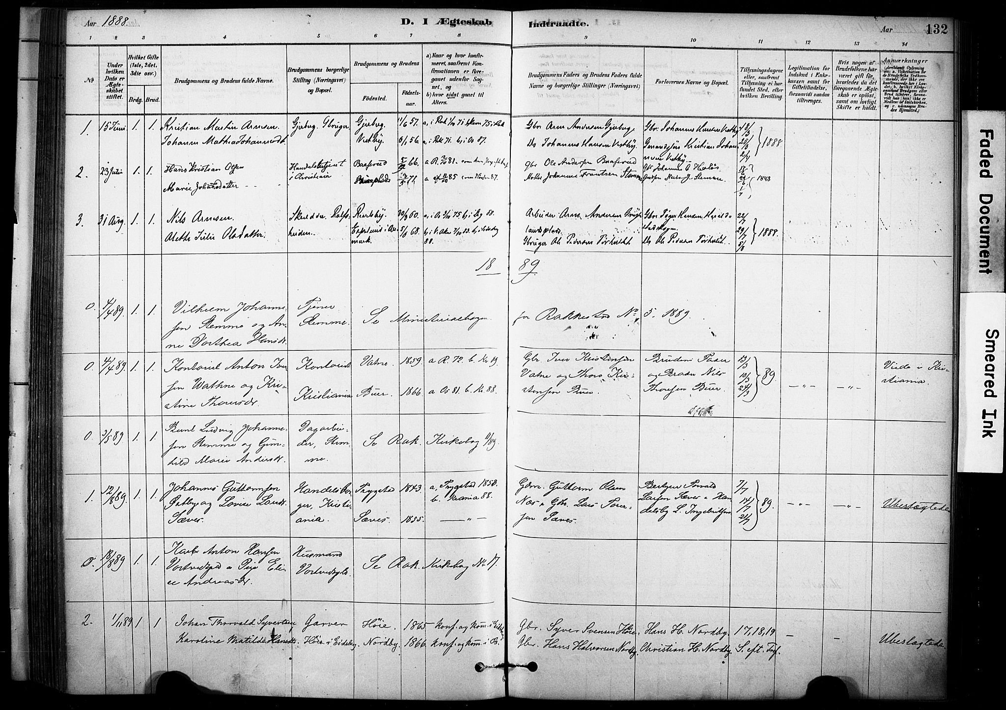 Rakkestad prestekontor Kirkebøker, SAO/A-2008/F/Fc/L0001: Parish register (official) no. III 1, 1878-1905, p. 132
