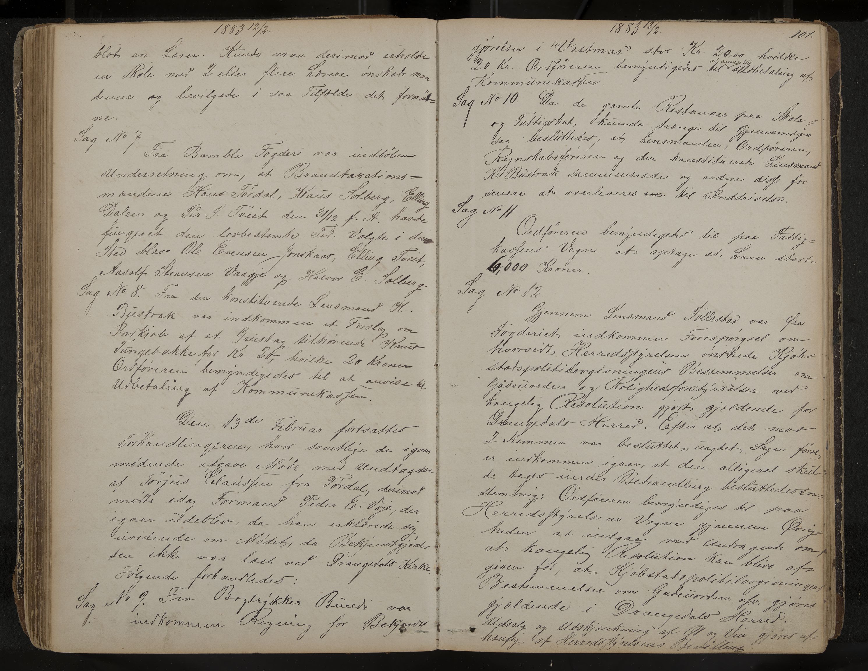 Drangedal formannskap og sentraladministrasjon, IKAK/0817021/A/L0002: Møtebok, 1870-1892, p. 101