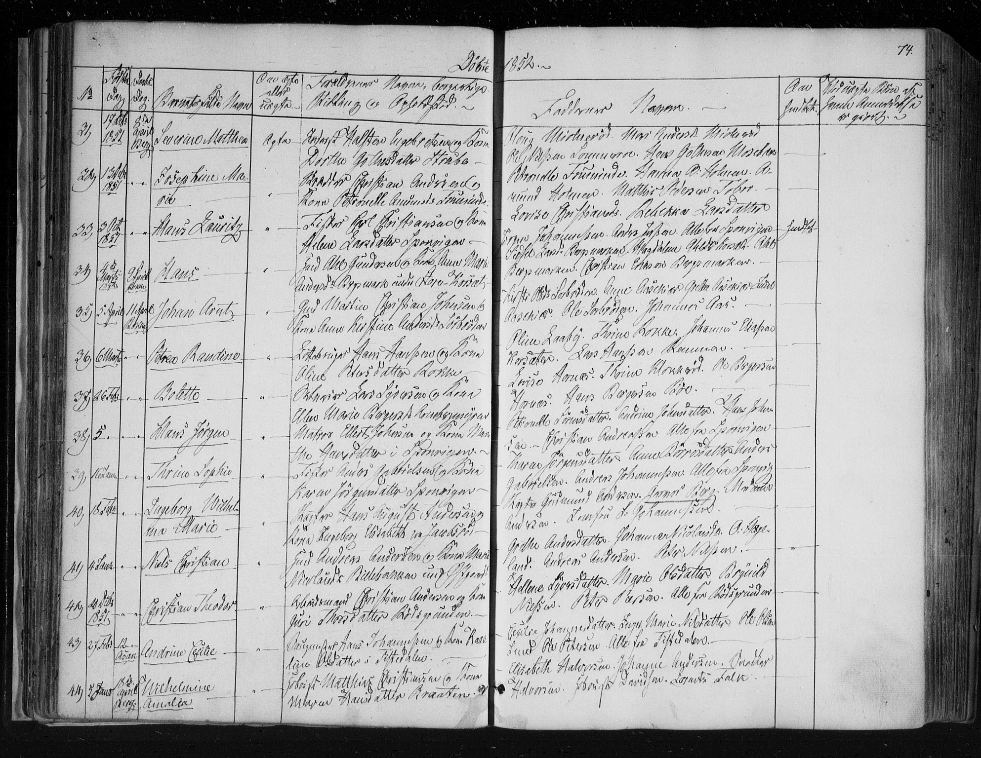 Berg prestekontor Kirkebøker, SAO/A-10902/F/Fa/L0004: Parish register (official) no. I 4, 1843-1860, p. 74