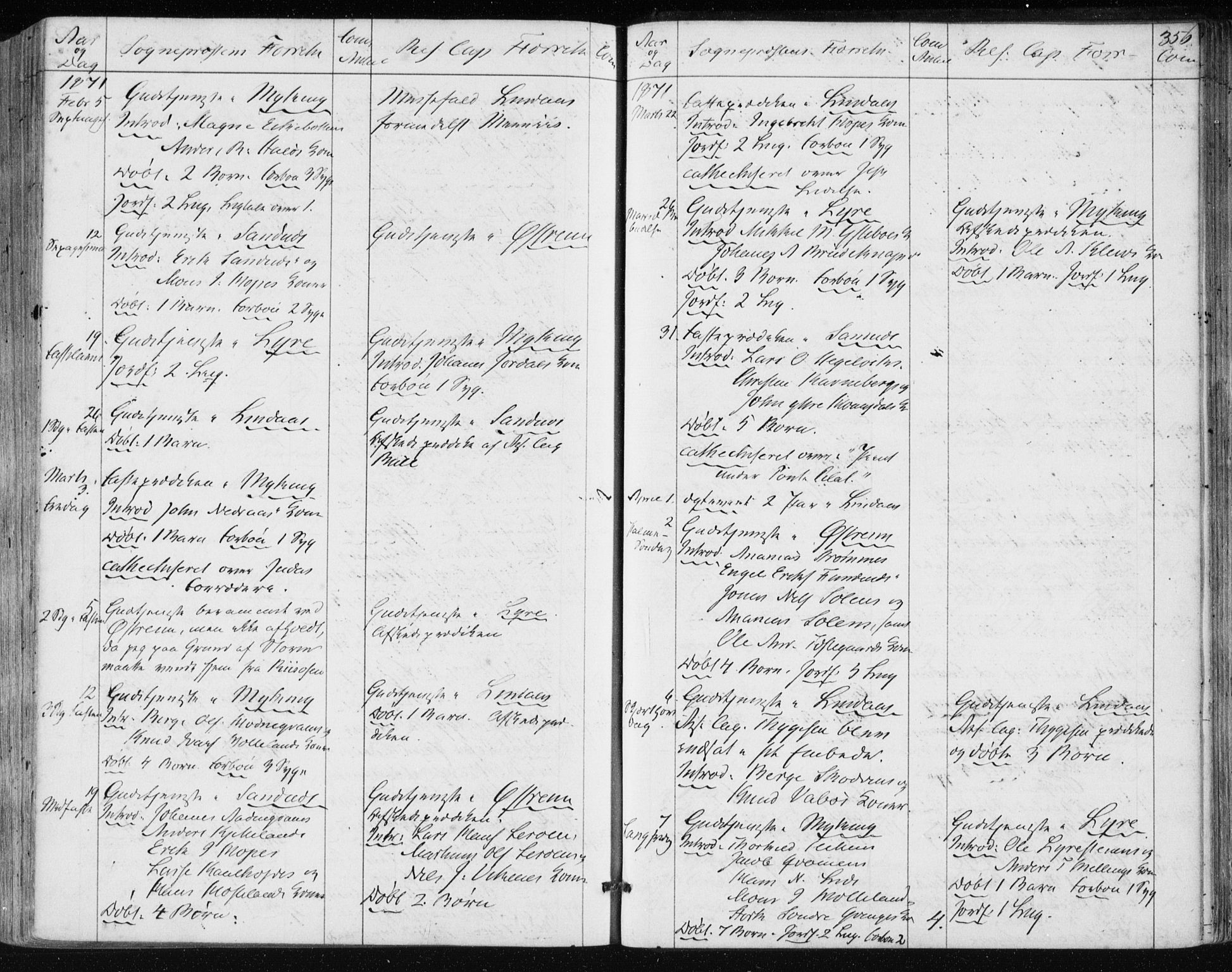 Lindås Sokneprestembete, SAB/A-76701/H/Haa: Parish register (official) no. A 16, 1863-1875, p. 356