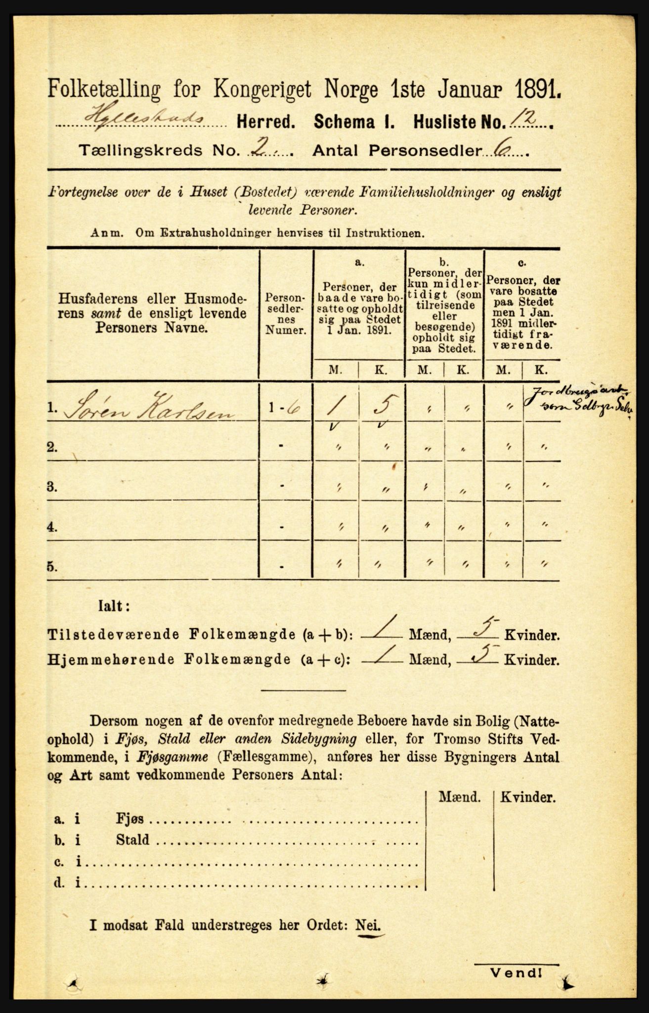 RA, 1891 census for 1413 Hyllestad, 1891, p. 132