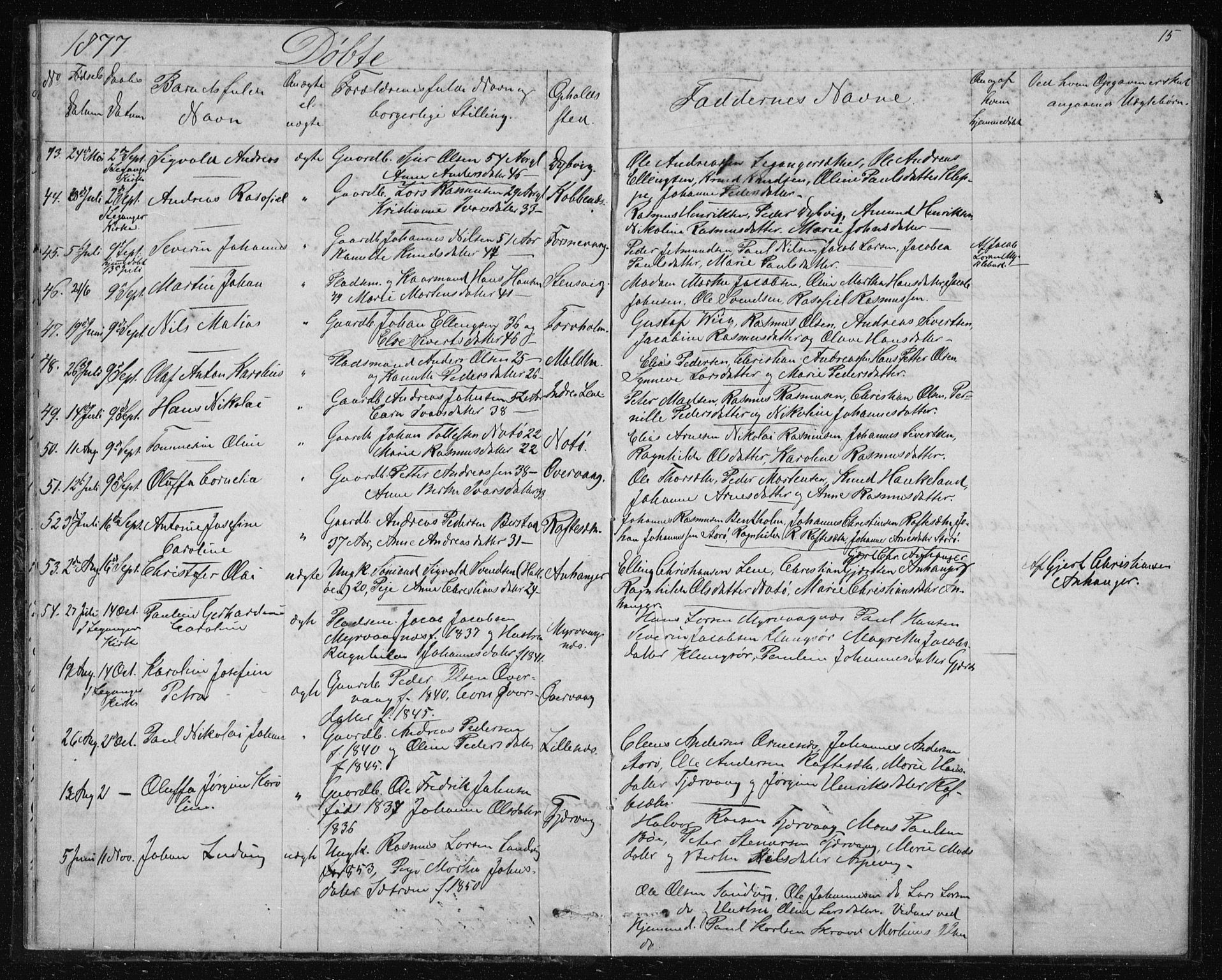 Ministerialprotokoller, klokkerbøker og fødselsregistre - Møre og Romsdal, AV/SAT-A-1454/507/L0080: Parish register (copy) no. 507C03, 1874-1877, p. 15