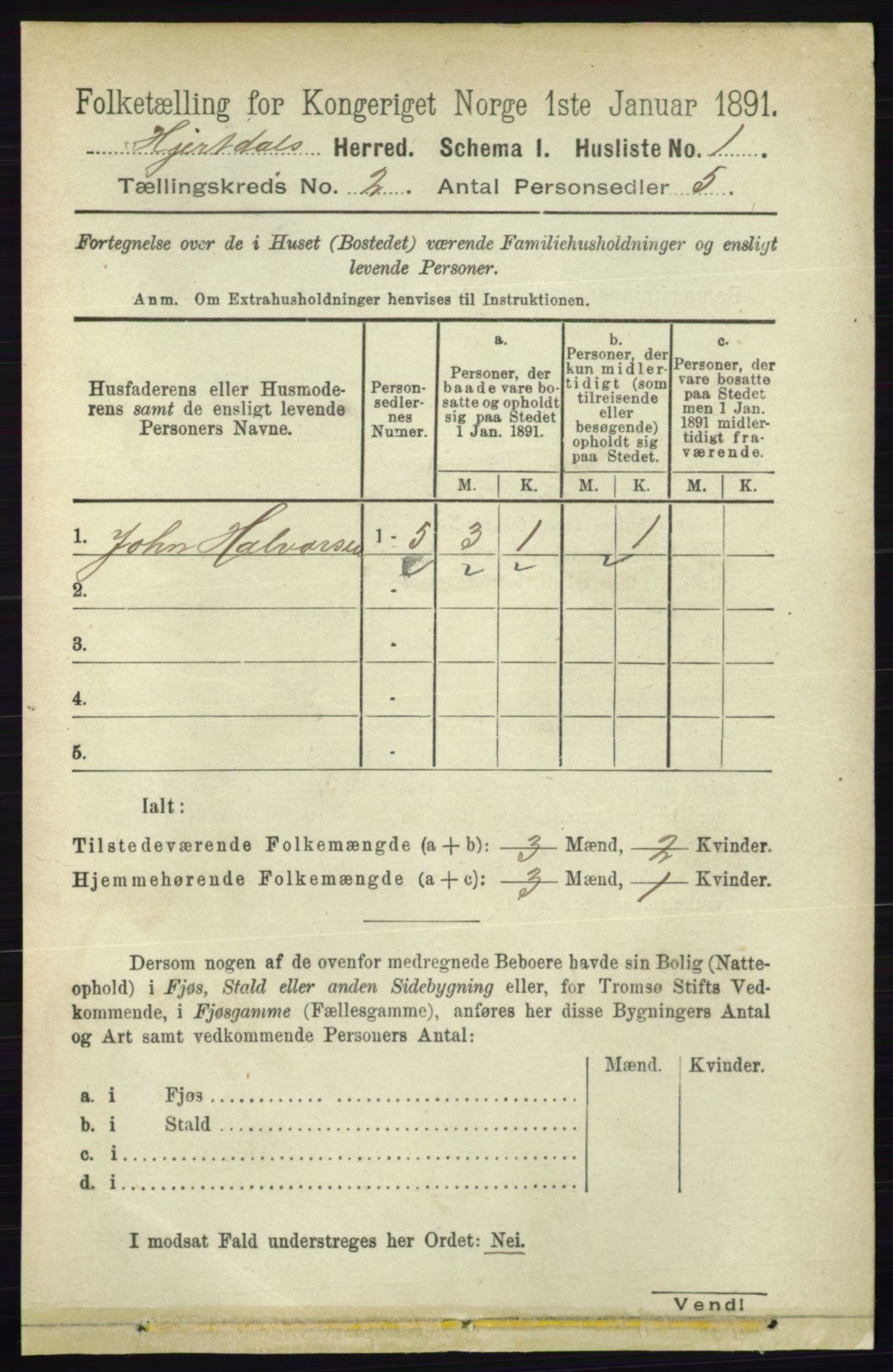 RA, 1891 census for 0827 Hjartdal, 1891, p. 629