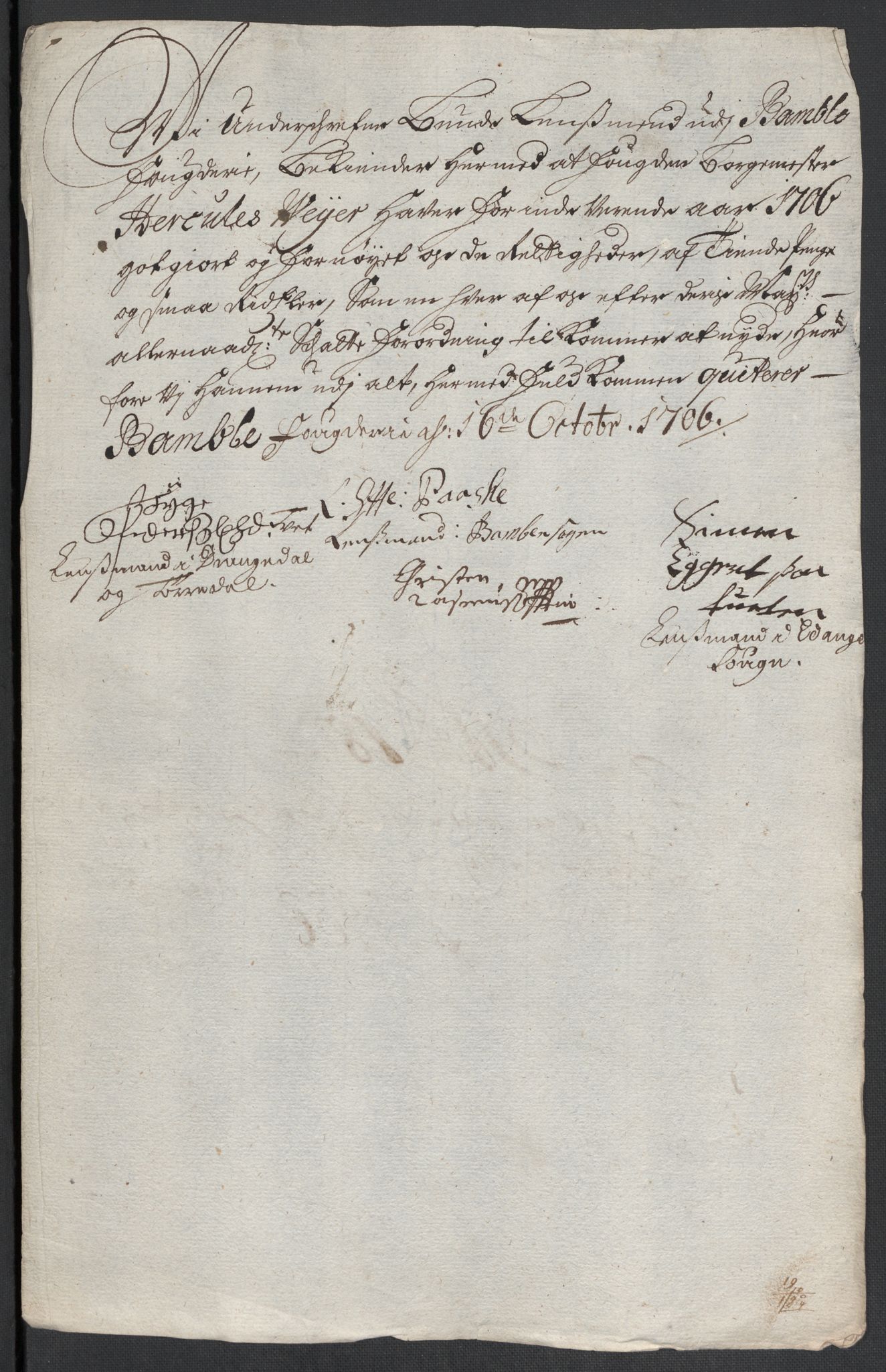 Rentekammeret inntil 1814, Reviderte regnskaper, Fogderegnskap, AV/RA-EA-4092/R36/L2116: Fogderegnskap Øvre og Nedre Telemark og Bamble, 1706-1707, p. 151