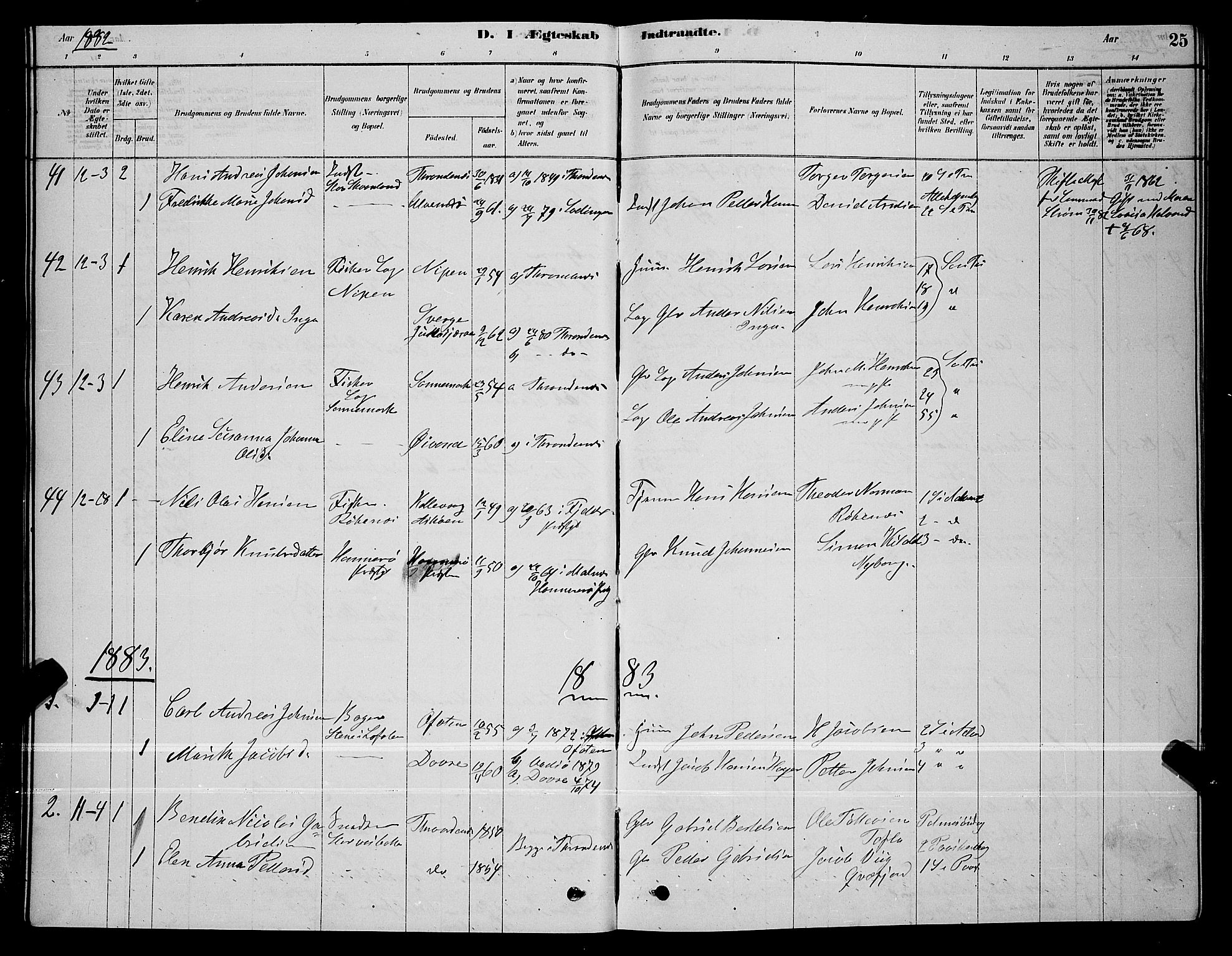 Trondenes sokneprestkontor, SATØ/S-1319/H/Hb/L0010klokker: Parish register (copy) no. 10, 1878-1890, p. 25