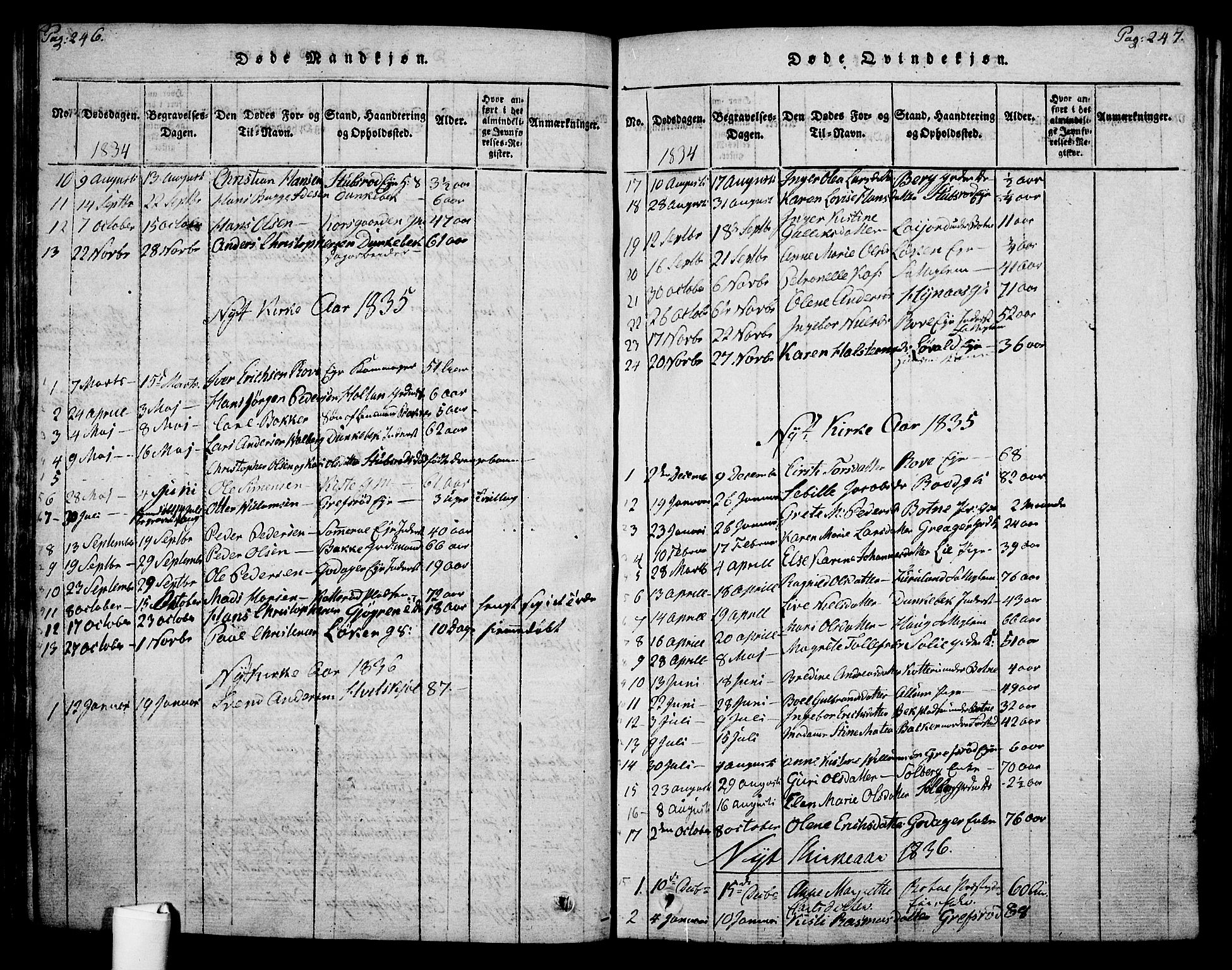 Botne kirkebøker, AV/SAKO-A-340/F/Fa/L0005: Parish register (official) no. I 5, 1814-1836, p. 246-247