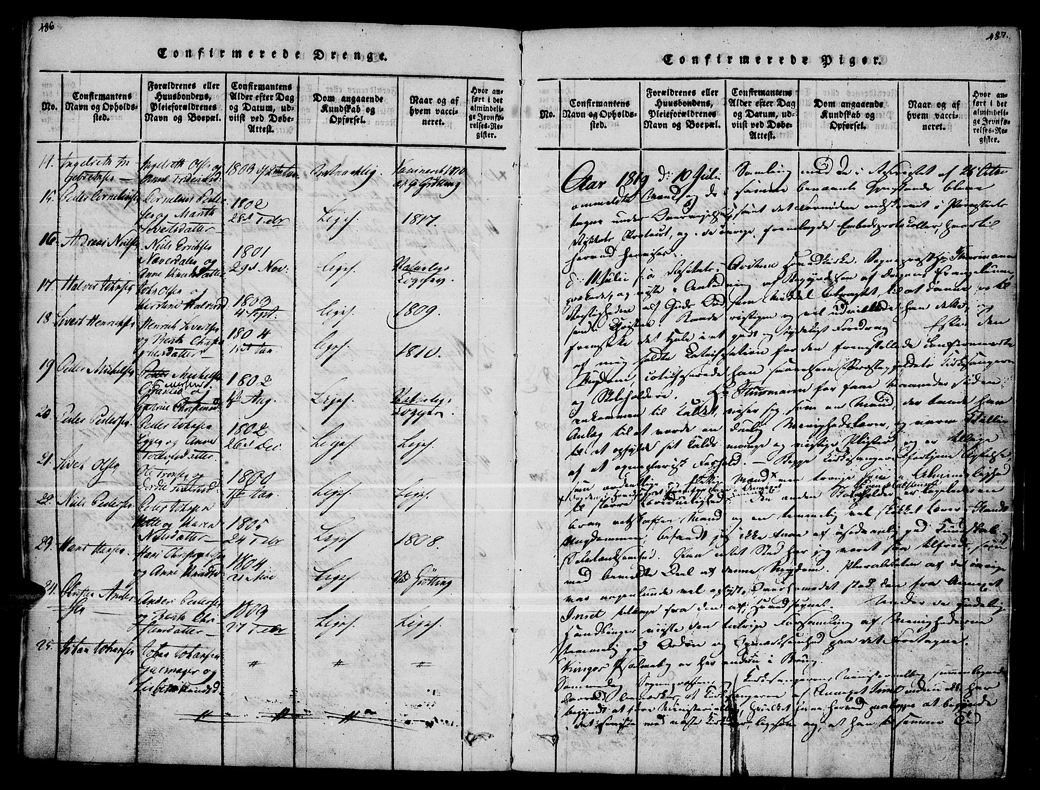 Kvikne prestekontor, SAH/PREST-064/H/Ha/Haa/L0004: Parish register (official) no. 4, 1815-1840, p. 486-487