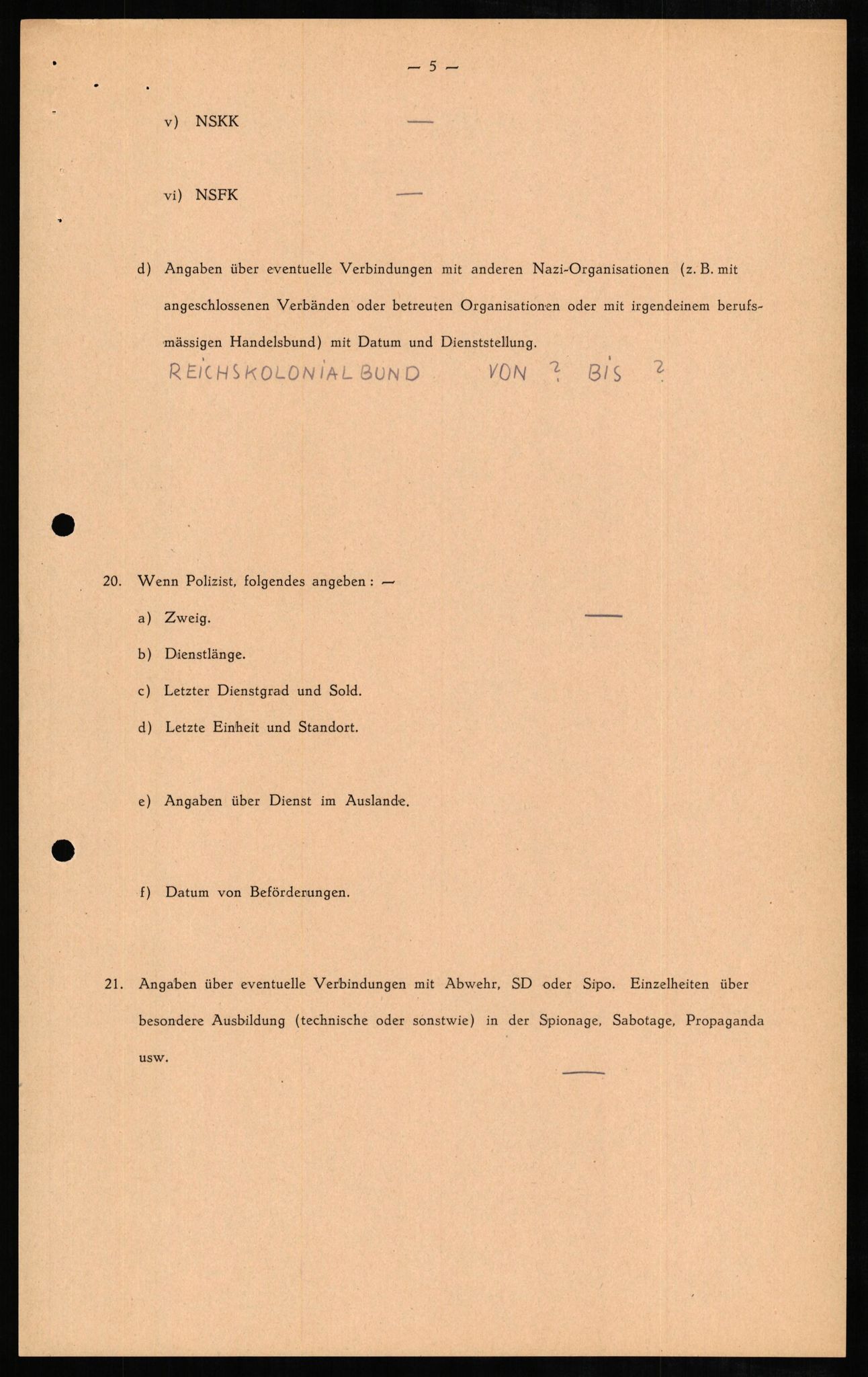 Forsvaret, Forsvarets overkommando II, AV/RA-RAFA-3915/D/Db/L0006: CI Questionaires. Tyske okkupasjonsstyrker i Norge. Tyskere., 1945-1946, p. 234