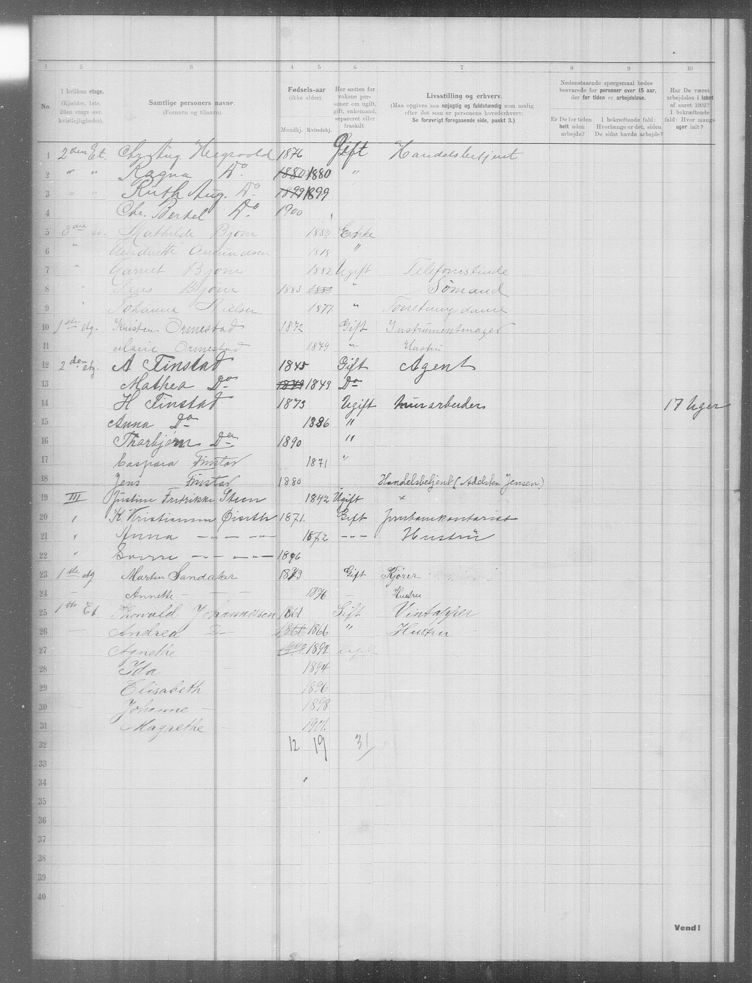 OBA, Municipal Census 1902 for Kristiania, 1902, p. 6989