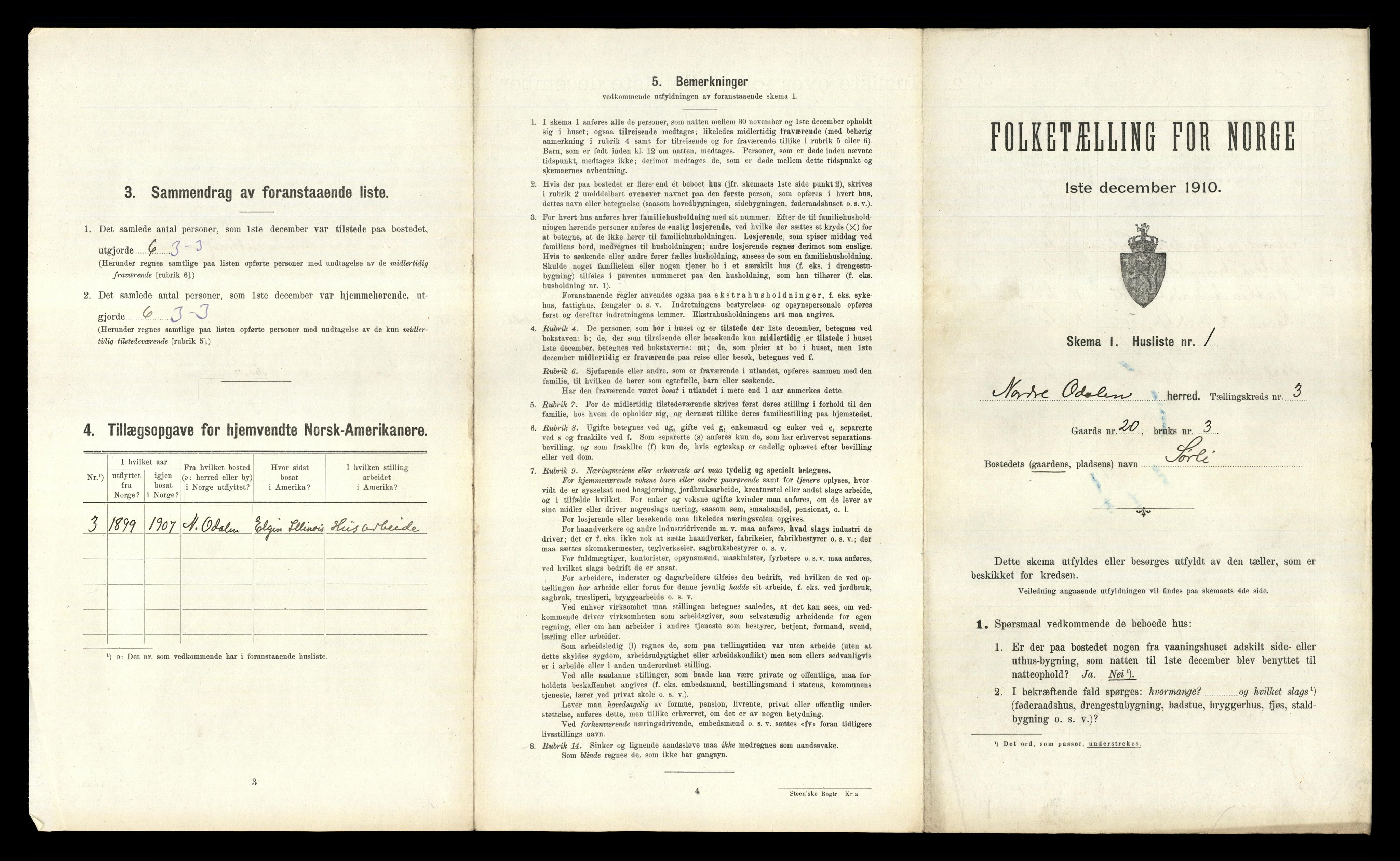 RA, 1910 census for Nord-Odal, 1910, p. 341