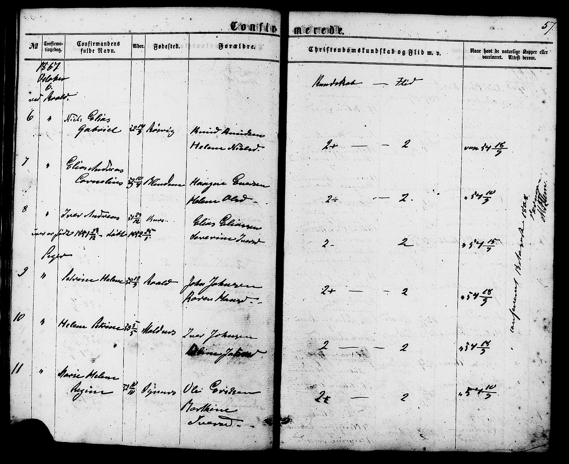 Ministerialprotokoller, klokkerbøker og fødselsregistre - Møre og Romsdal, AV/SAT-A-1454/537/L0518: Parish register (official) no. 537A02, 1862-1876, p. 57