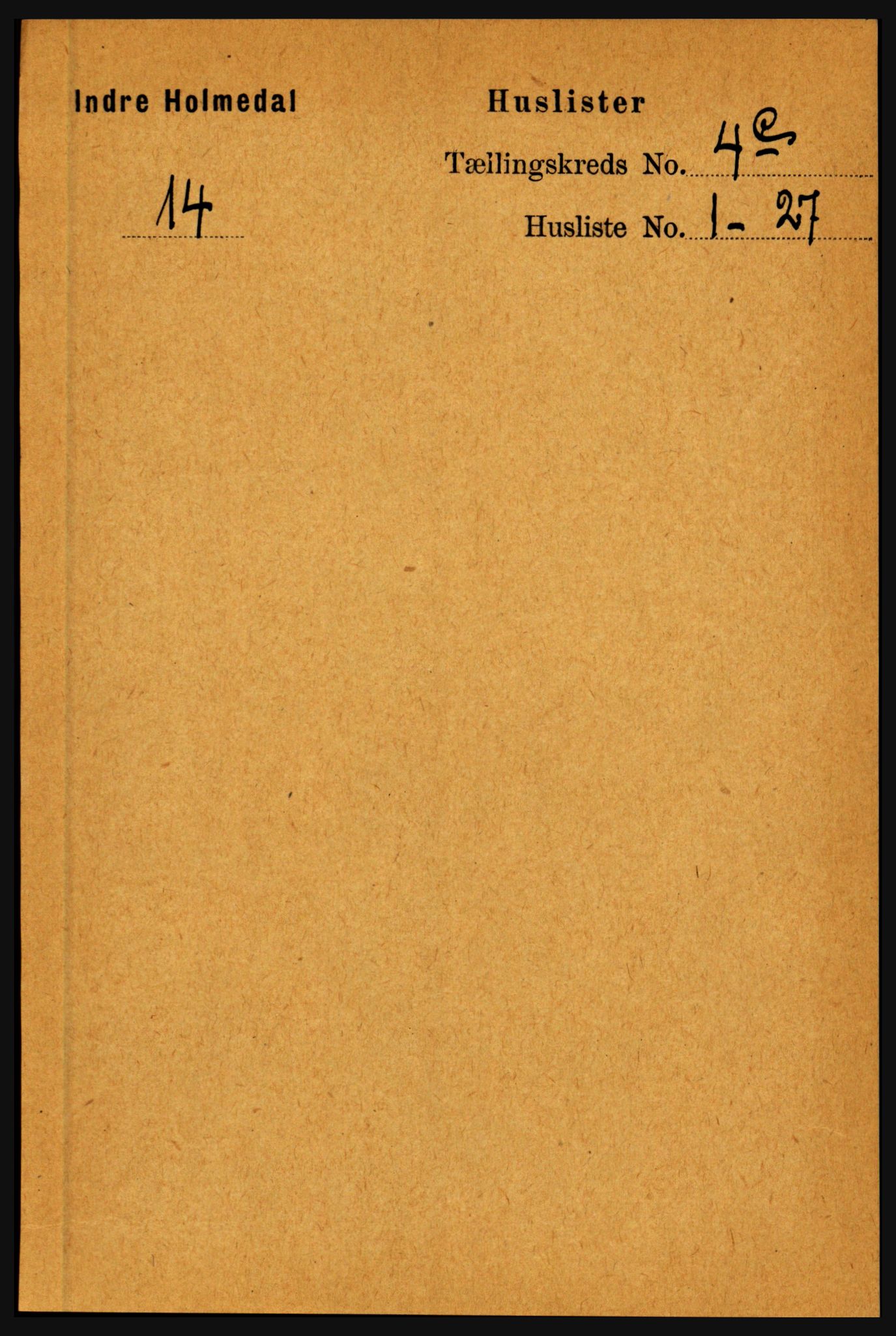 RA, 1891 census for 1430 Indre Holmedal, 1891, p. 1606