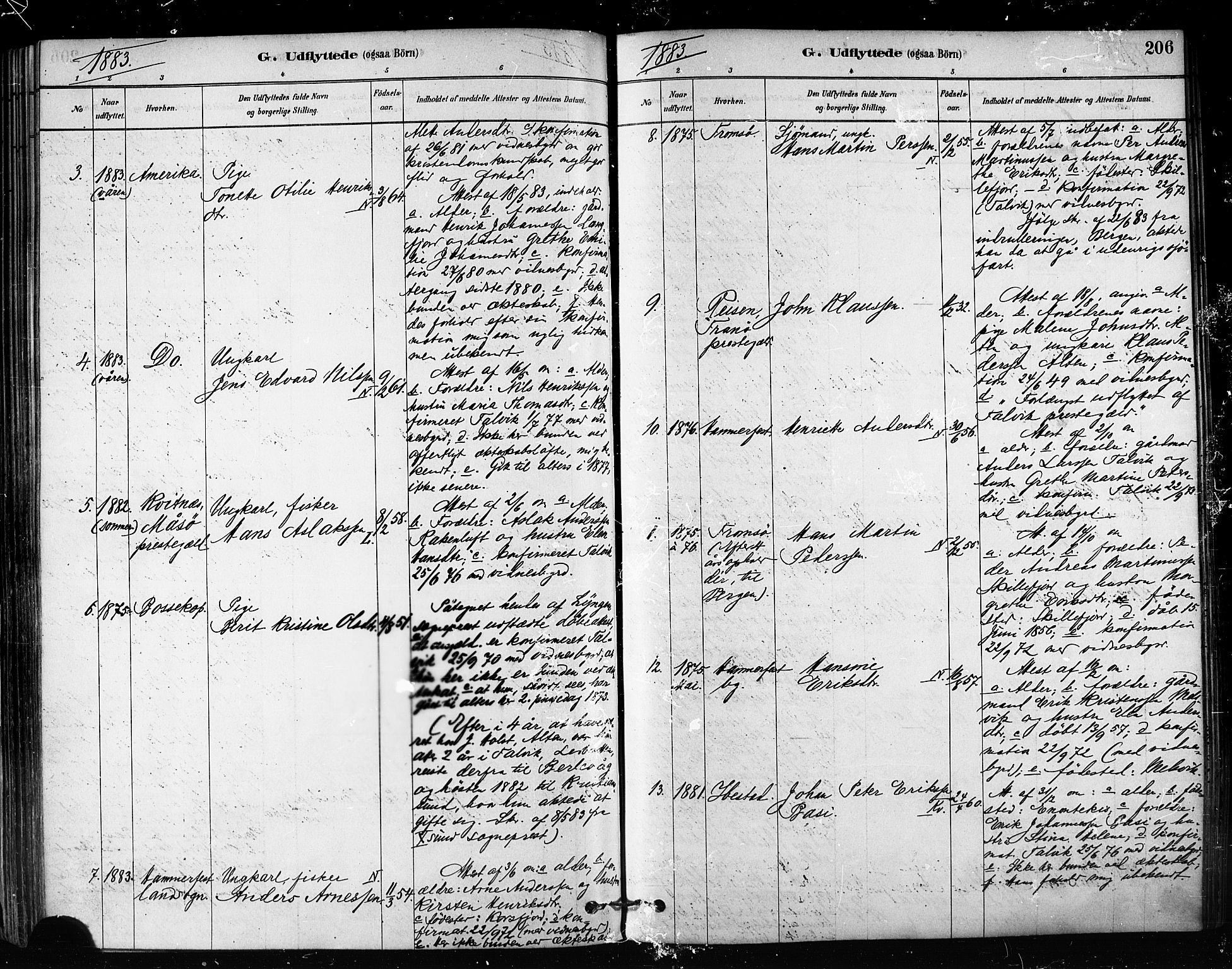 Talvik sokneprestkontor, SATØ/S-1337/H/Ha/L0012kirke: Parish register (official) no. 12, 1878-1886, p. 206