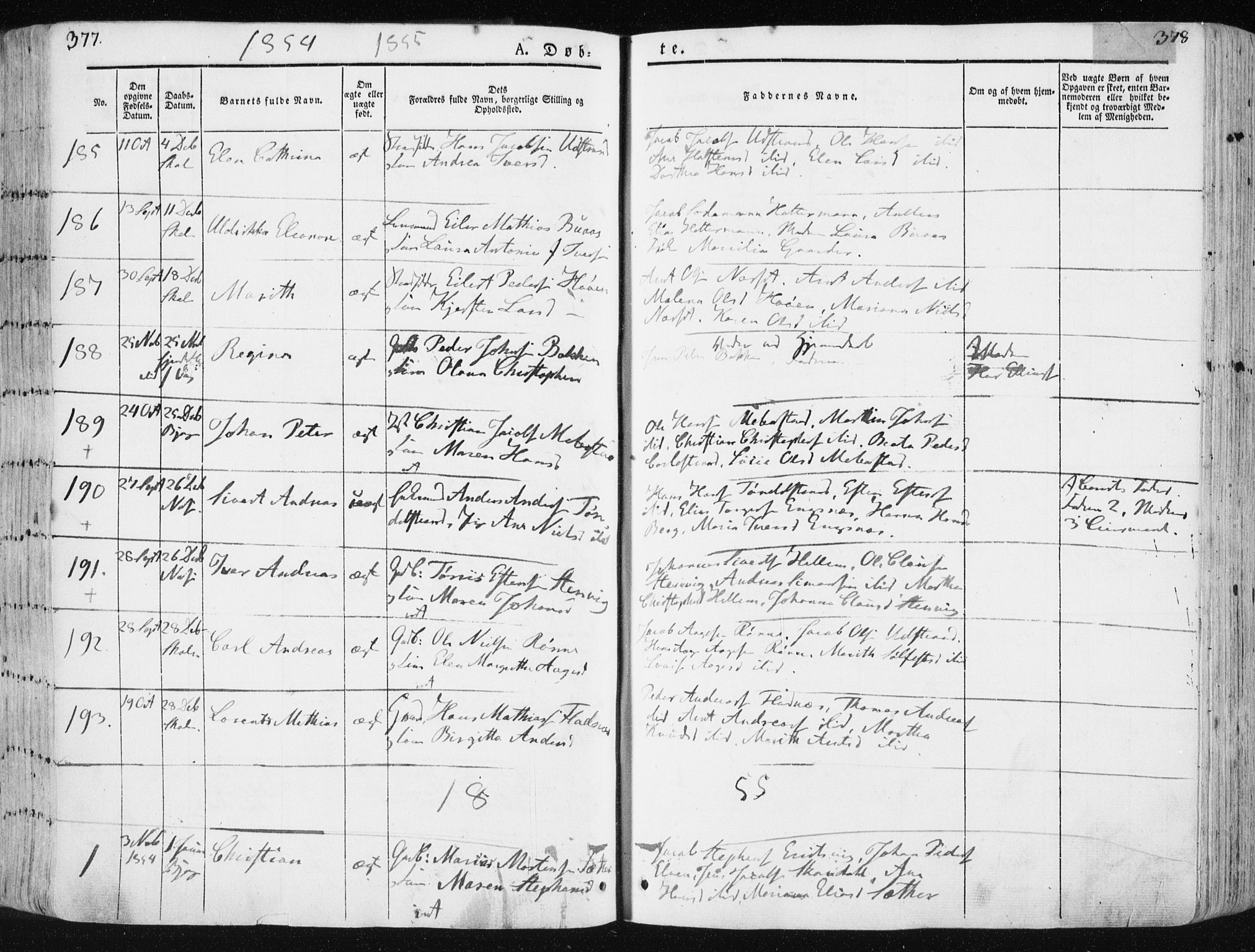 Ministerialprotokoller, klokkerbøker og fødselsregistre - Sør-Trøndelag, SAT/A-1456/659/L0736: Parish register (official) no. 659A06, 1842-1856, p. 377-378
