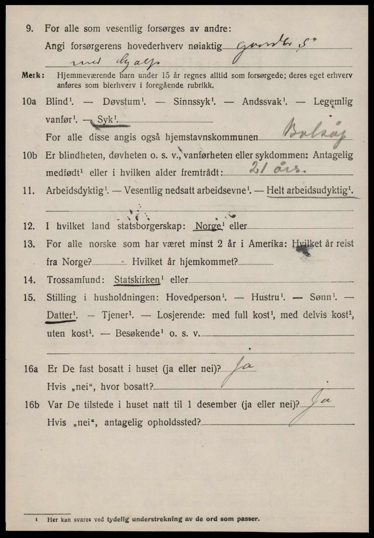 SAT, 1920 census for Bolsøy, 1920, p. 7552