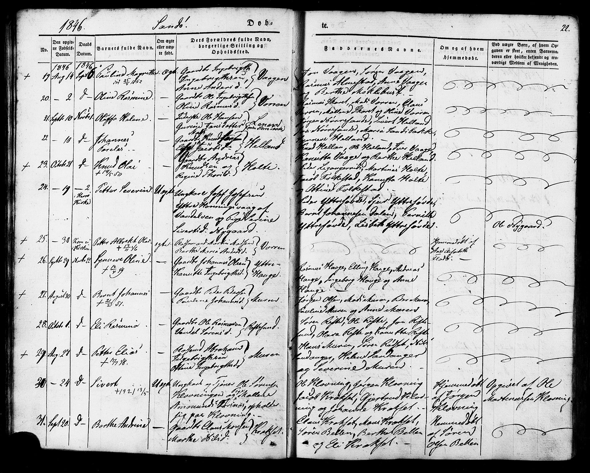 Ministerialprotokoller, klokkerbøker og fødselsregistre - Møre og Romsdal, AV/SAT-A-1454/503/L0034: Parish register (official) no. 503A02, 1841-1884, p. 22