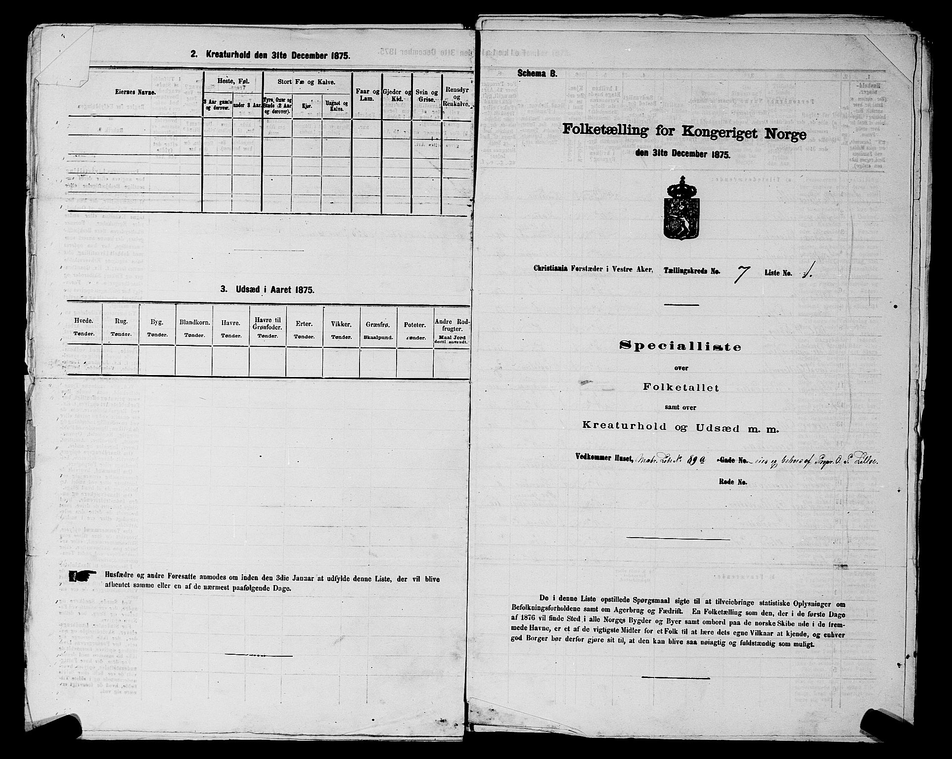 RA, 1875 census for 0218aP Vestre Aker, 1875, p. 1144