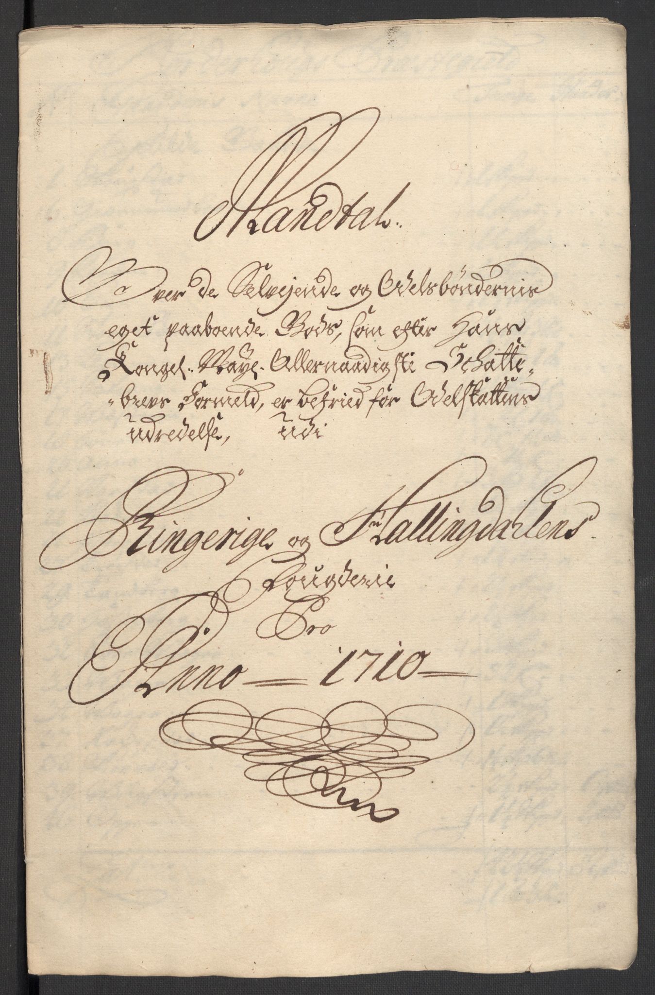 Rentekammeret inntil 1814, Reviderte regnskaper, Fogderegnskap, AV/RA-EA-4092/R23/L1468: Fogderegnskap Ringerike og Hallingdal, 1709-1710, p. 396