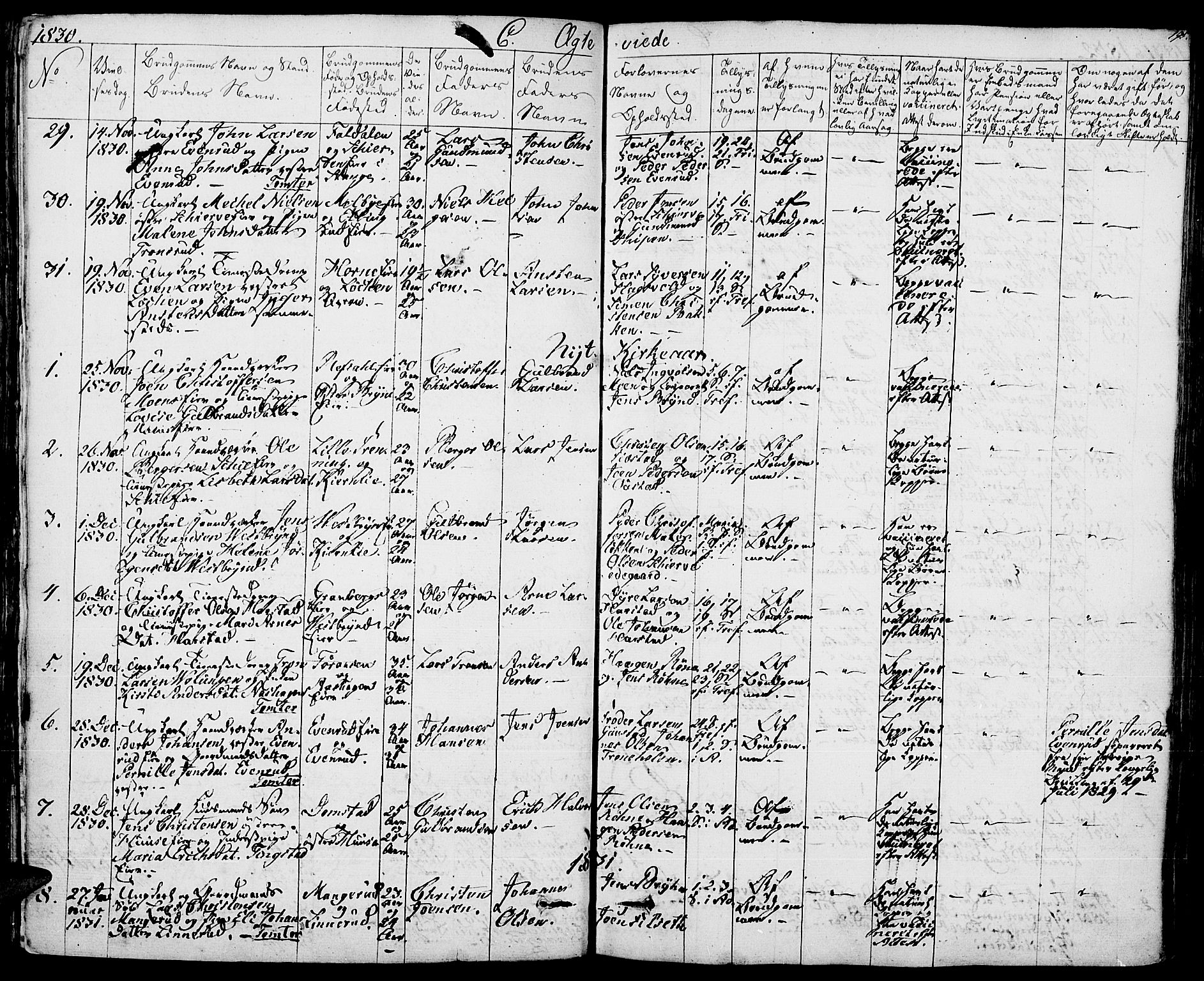Romedal prestekontor, SAH/PREST-004/K/L0003: Parish register (official) no. 3, 1829-1846, p. 195