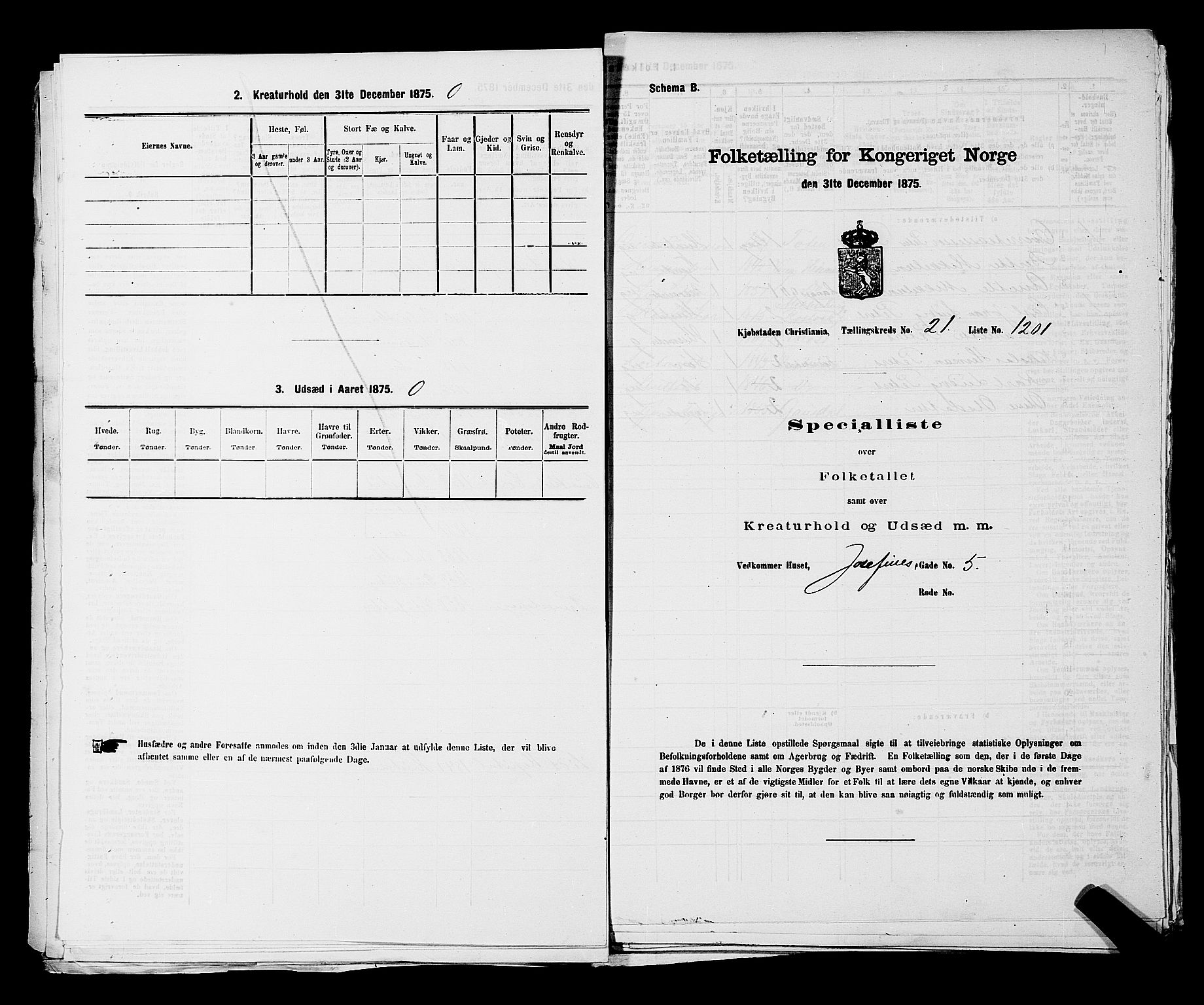 RA, 1875 census for 0301 Kristiania, 1875, p. 3744