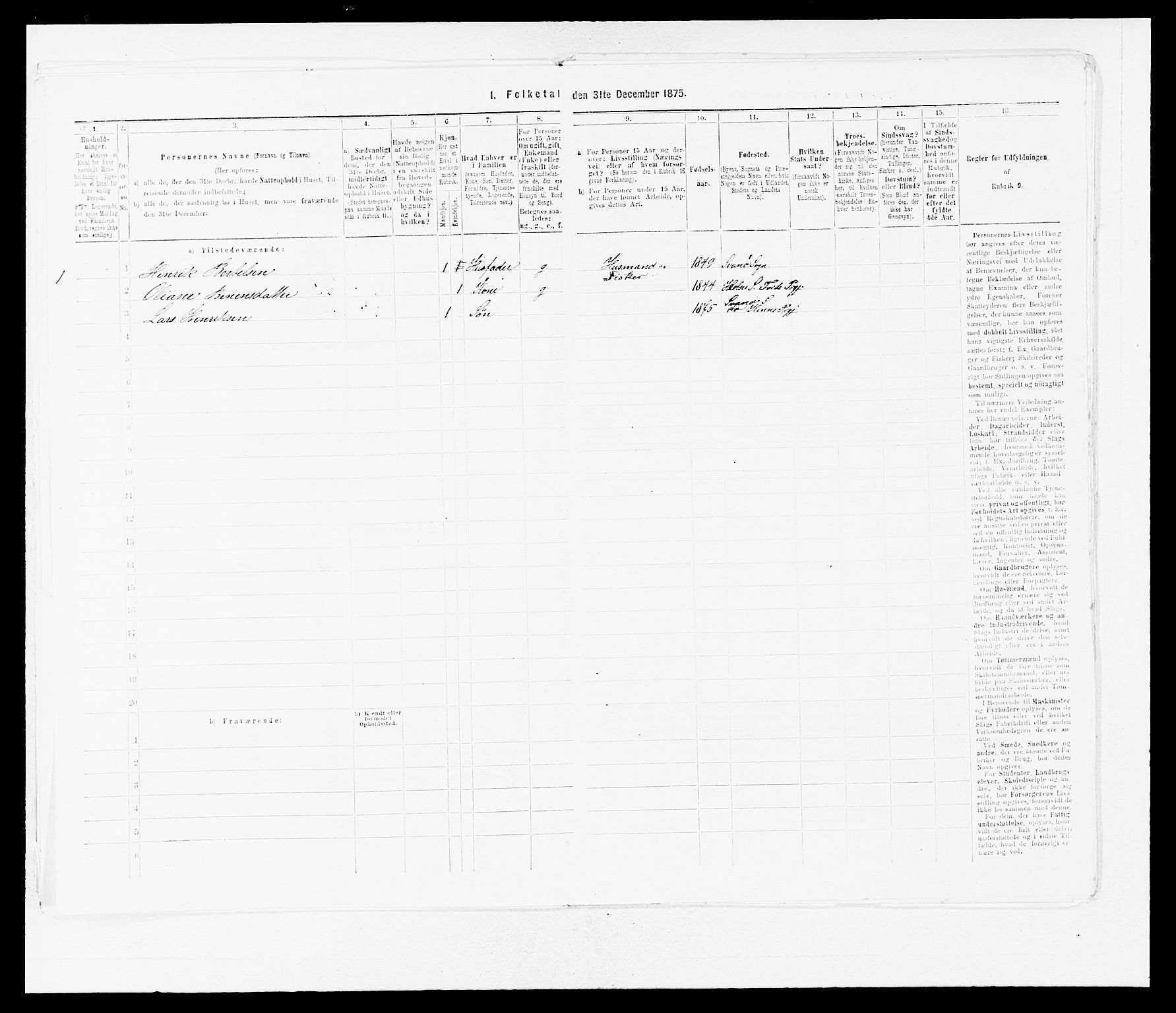 SAB, 1875 census for 1437L Kinn/Kinn og Svanøy, 1875, p. 664